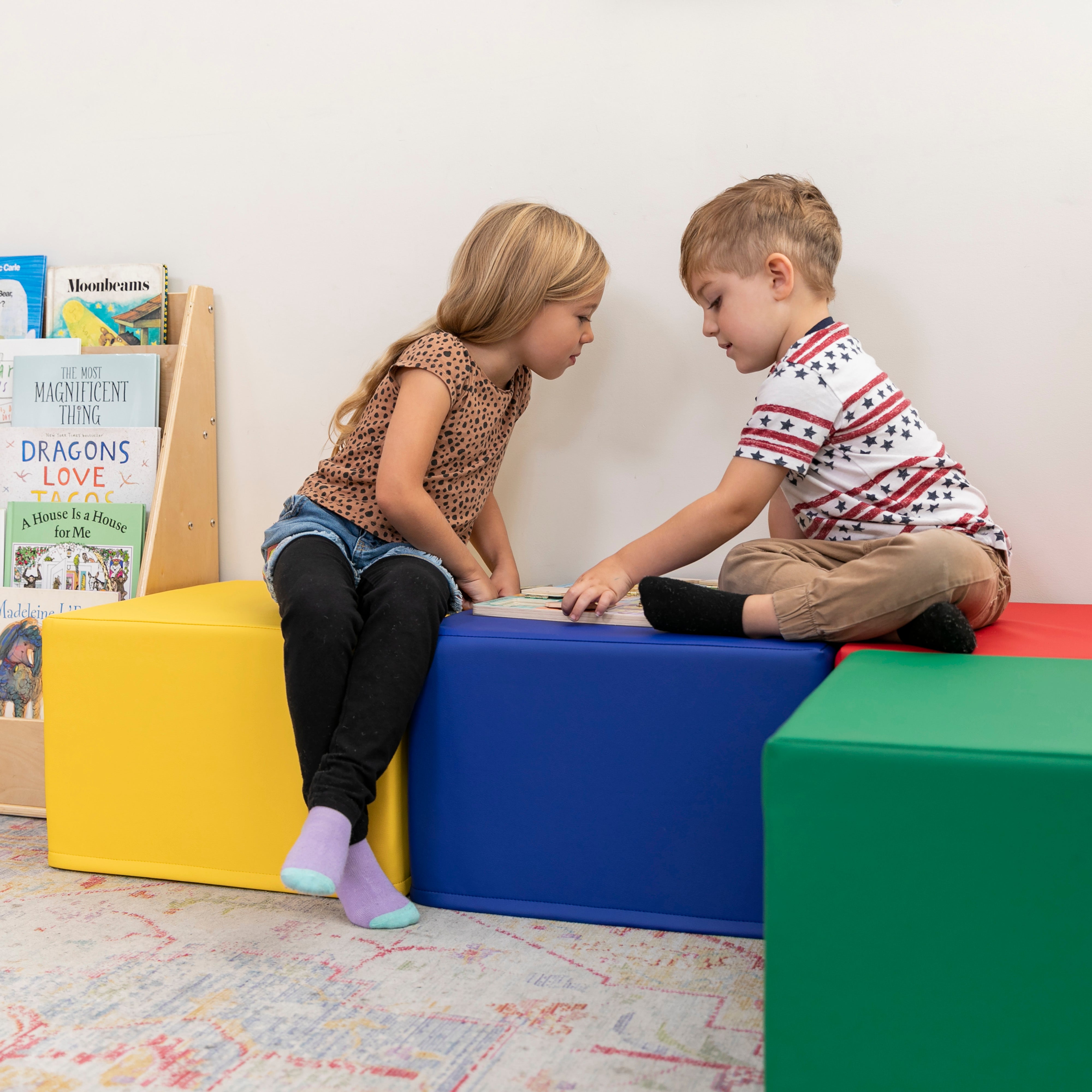 Foam Ottoman Set, Square, 4-Piece