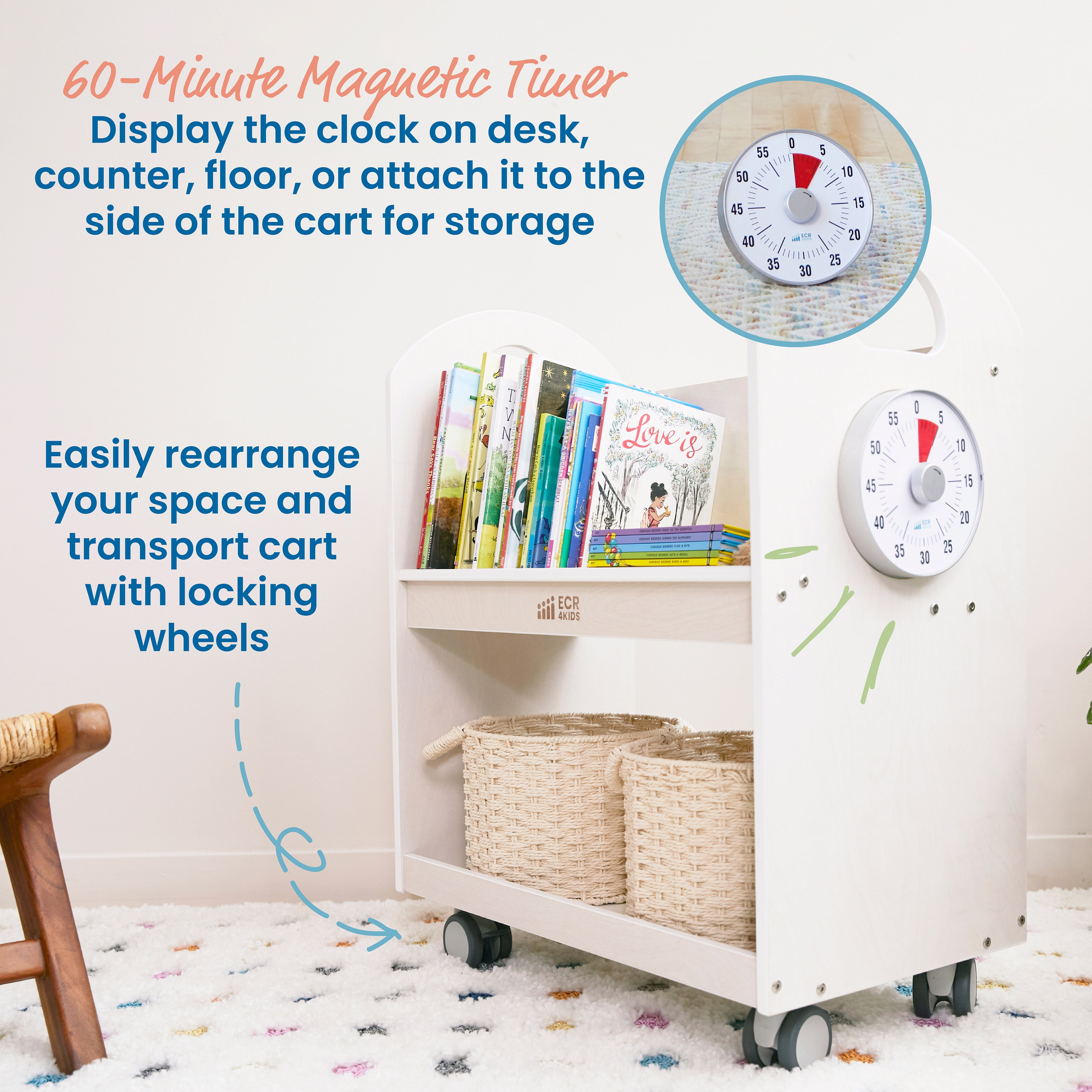 Mobile Book Cart with Countdown Timer