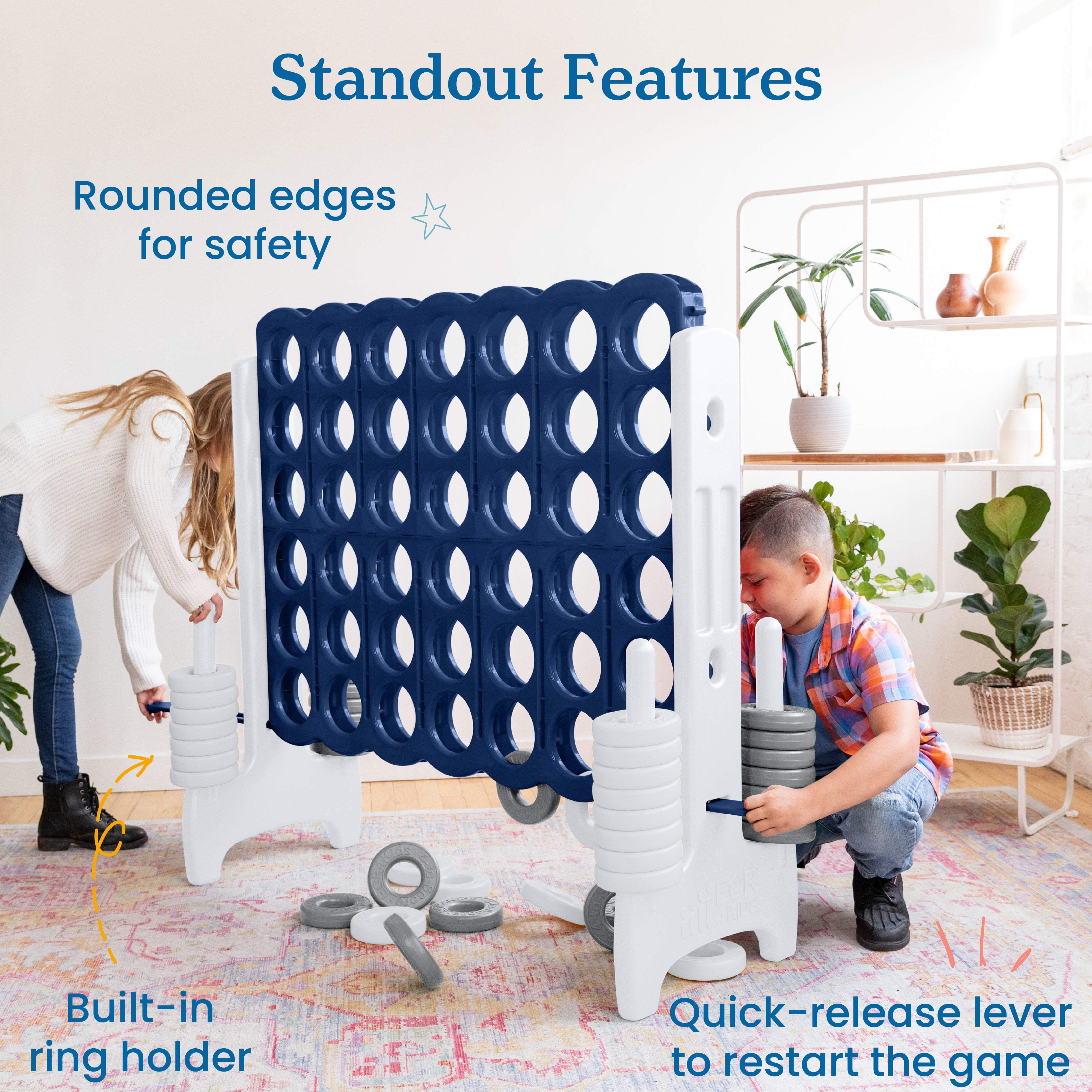 Jumbo 4-To-Score Giant Game with 42 Rings and Reset Sliders