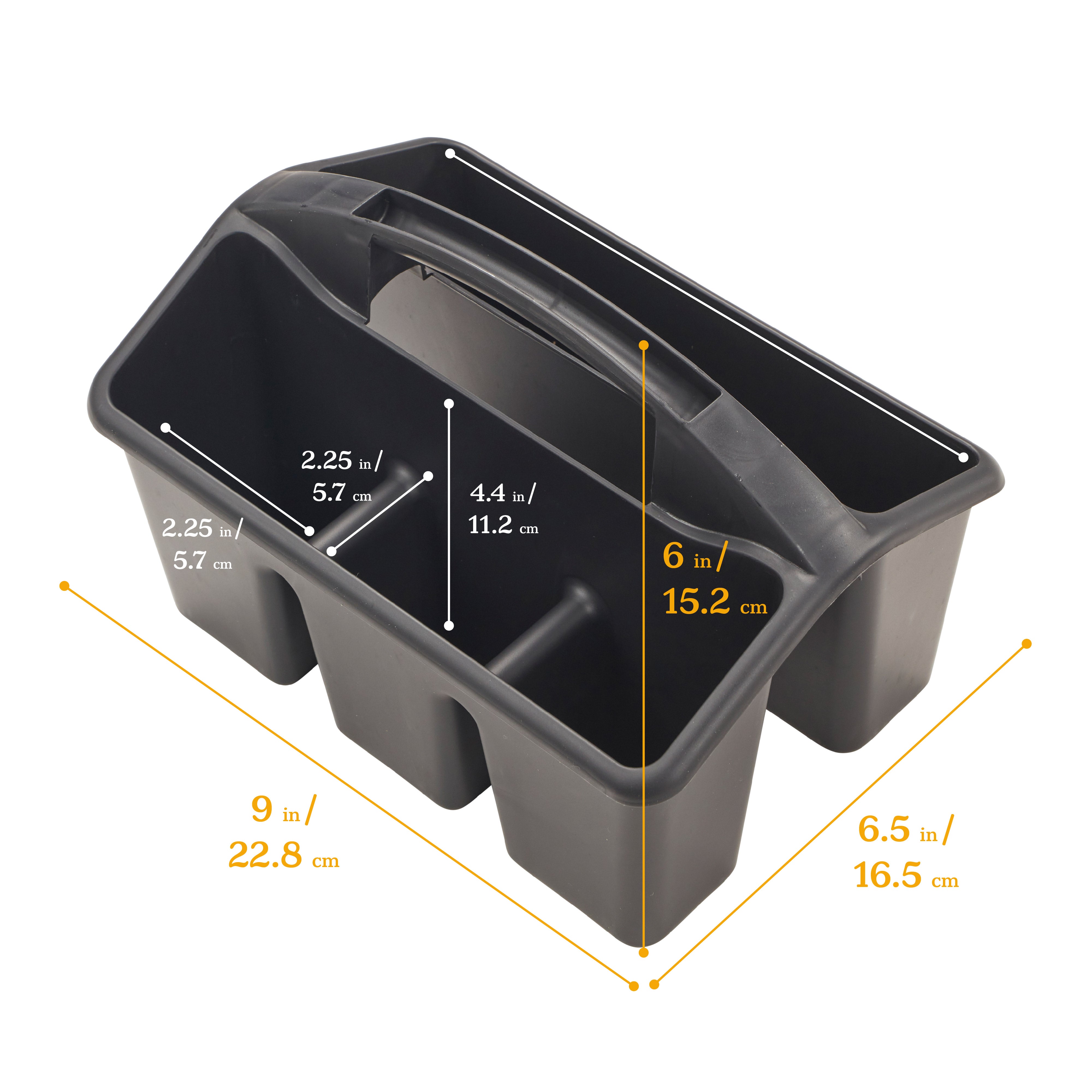 4-Compartment Small Plastic Caddy, 6-Pack