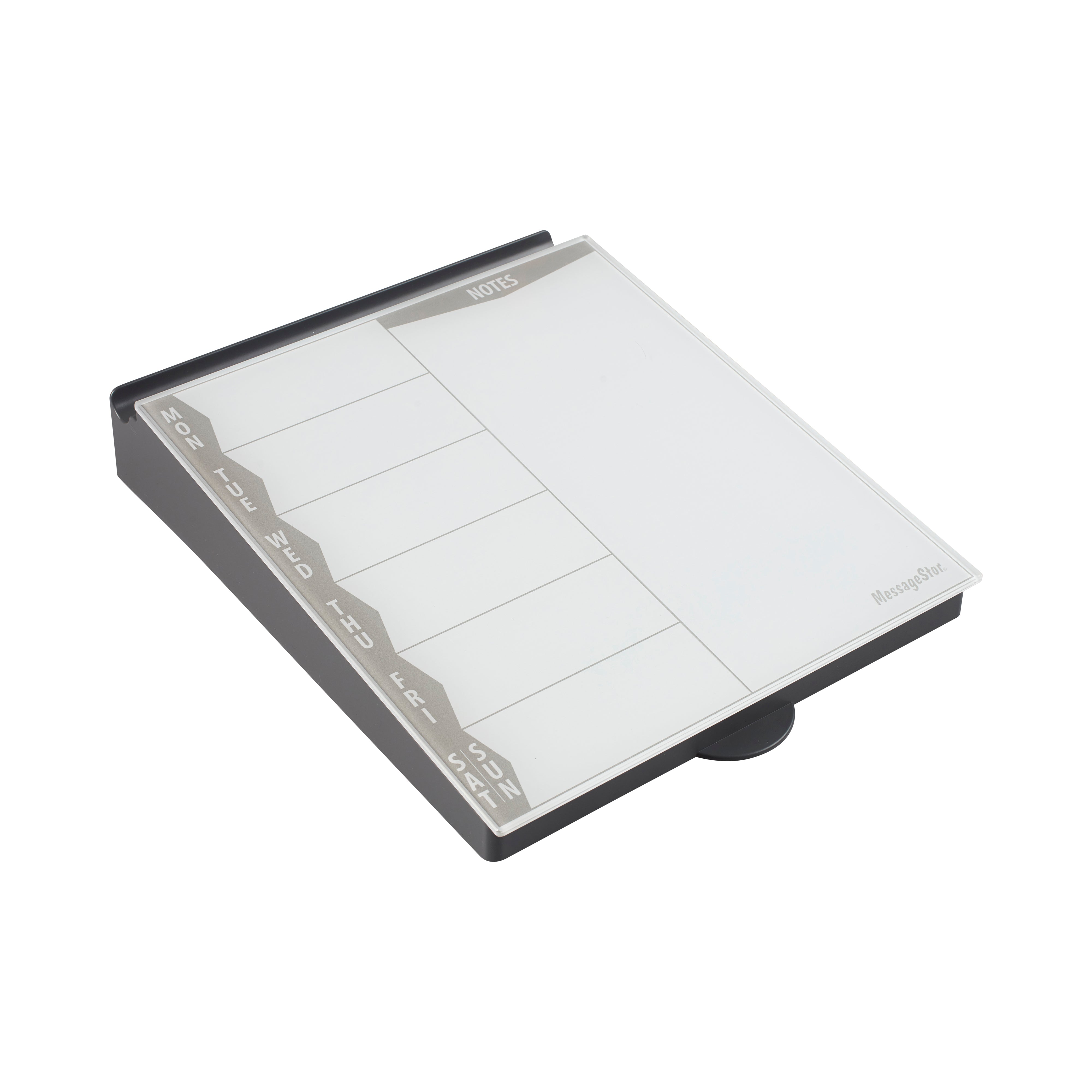 MessageStor Dry-Erase Glass Board Memo Station