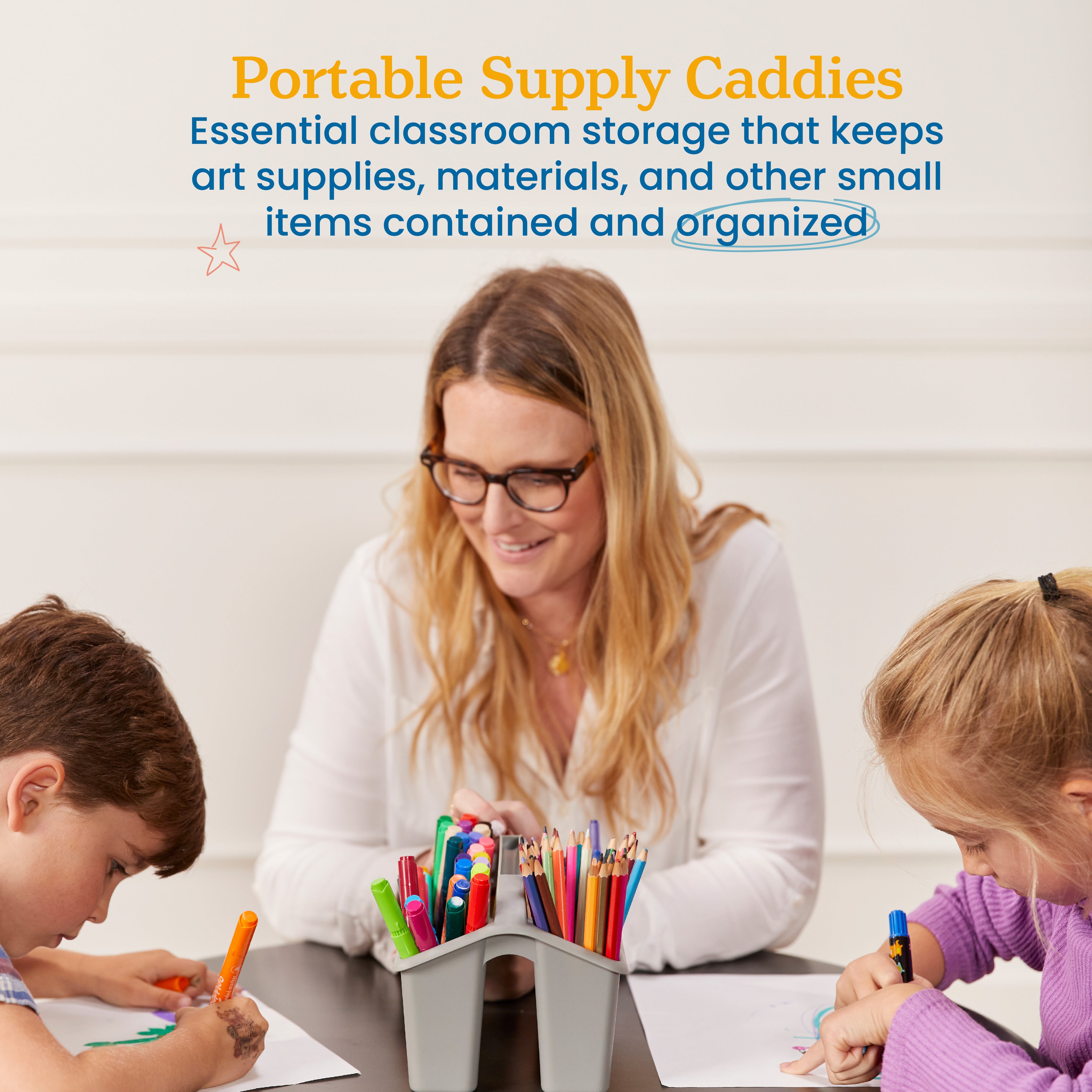 4-Compartment Small Plastic Caddy, 6-Pack