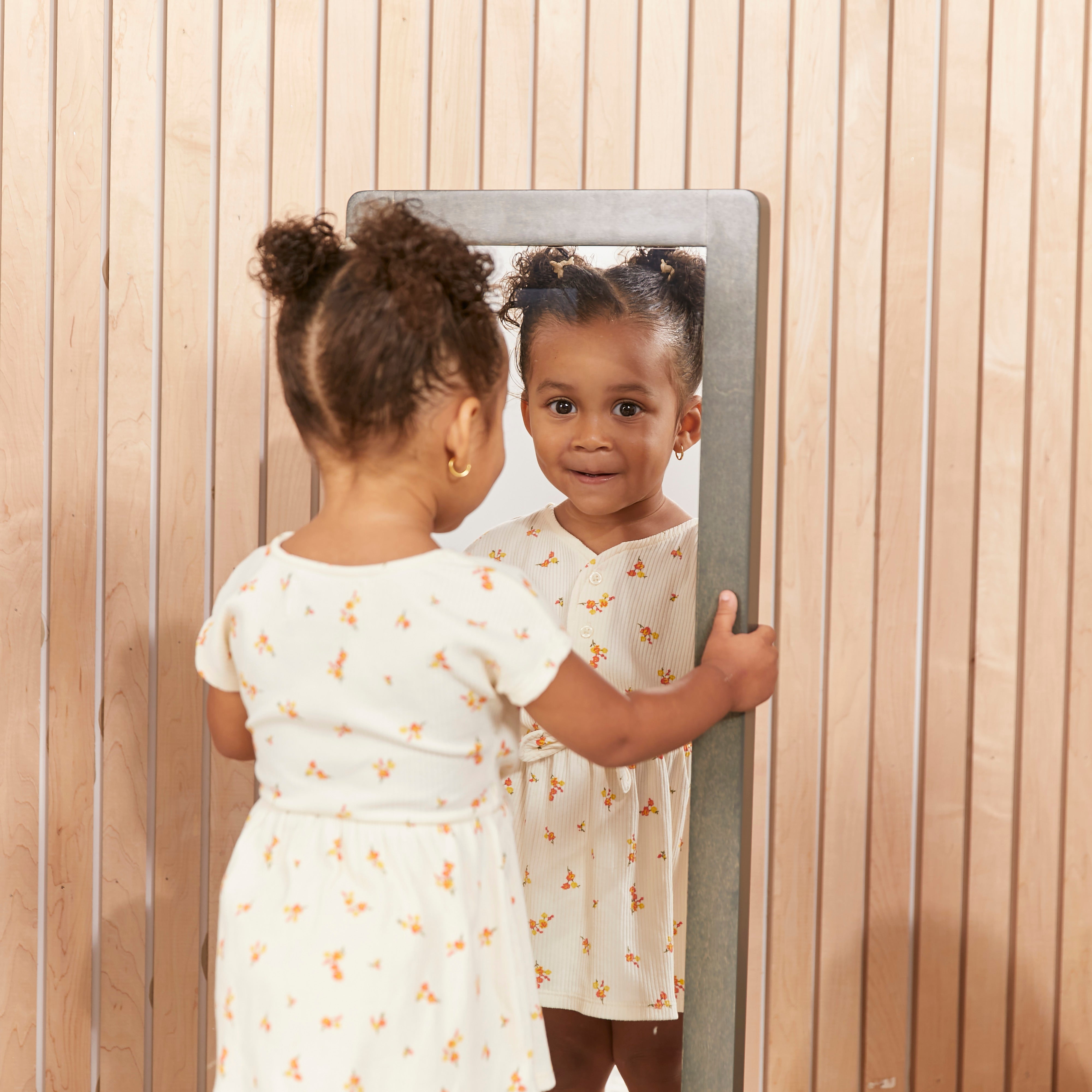 Toddler Single-Sided Bi-Directional Mirror, Wooden