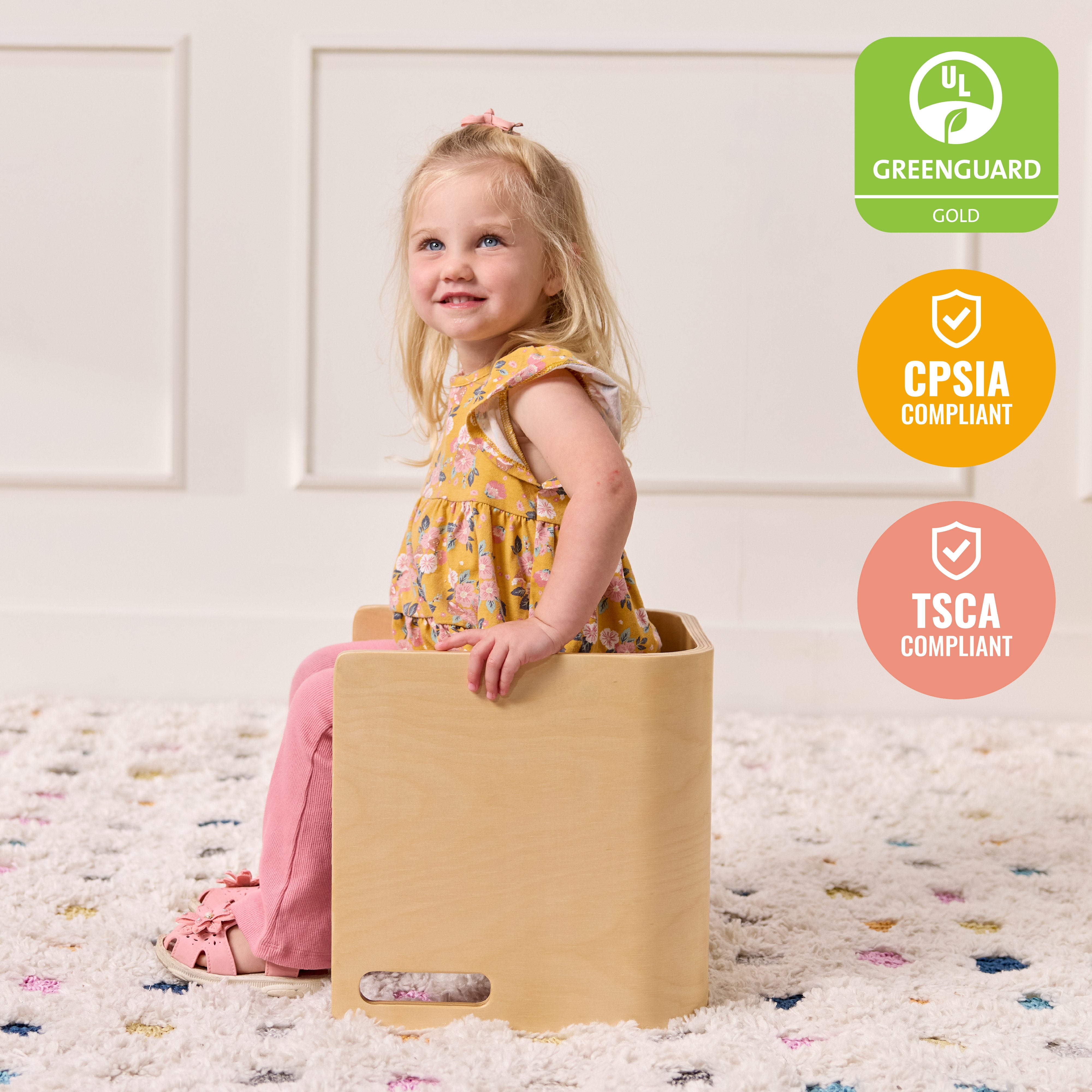 Bentwood Multipurpose Cube Chair, Kids Furniture