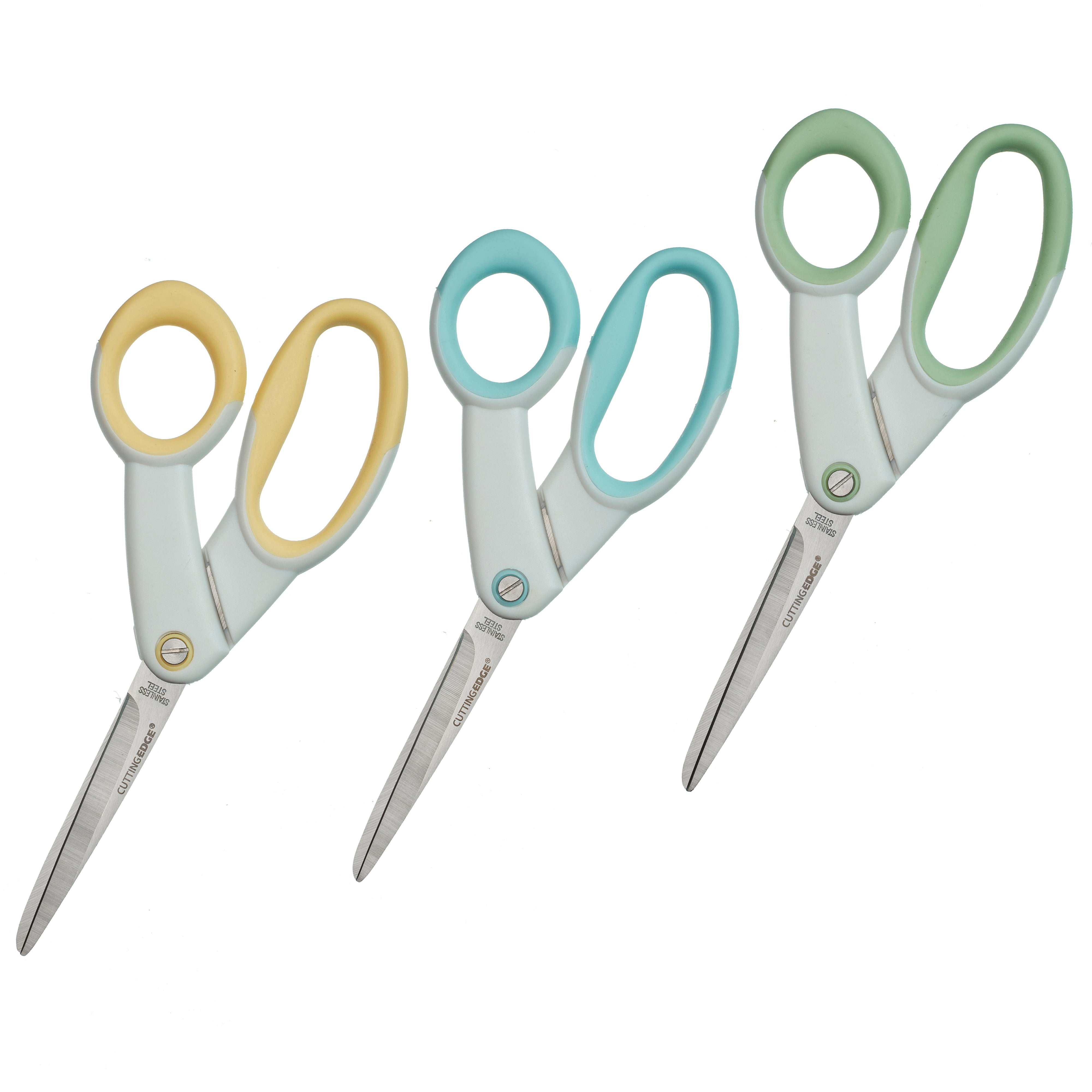 Ultra-Grip 8.5" Stainless Steel Scissors with Soft Comfort Grip, 3-Pack