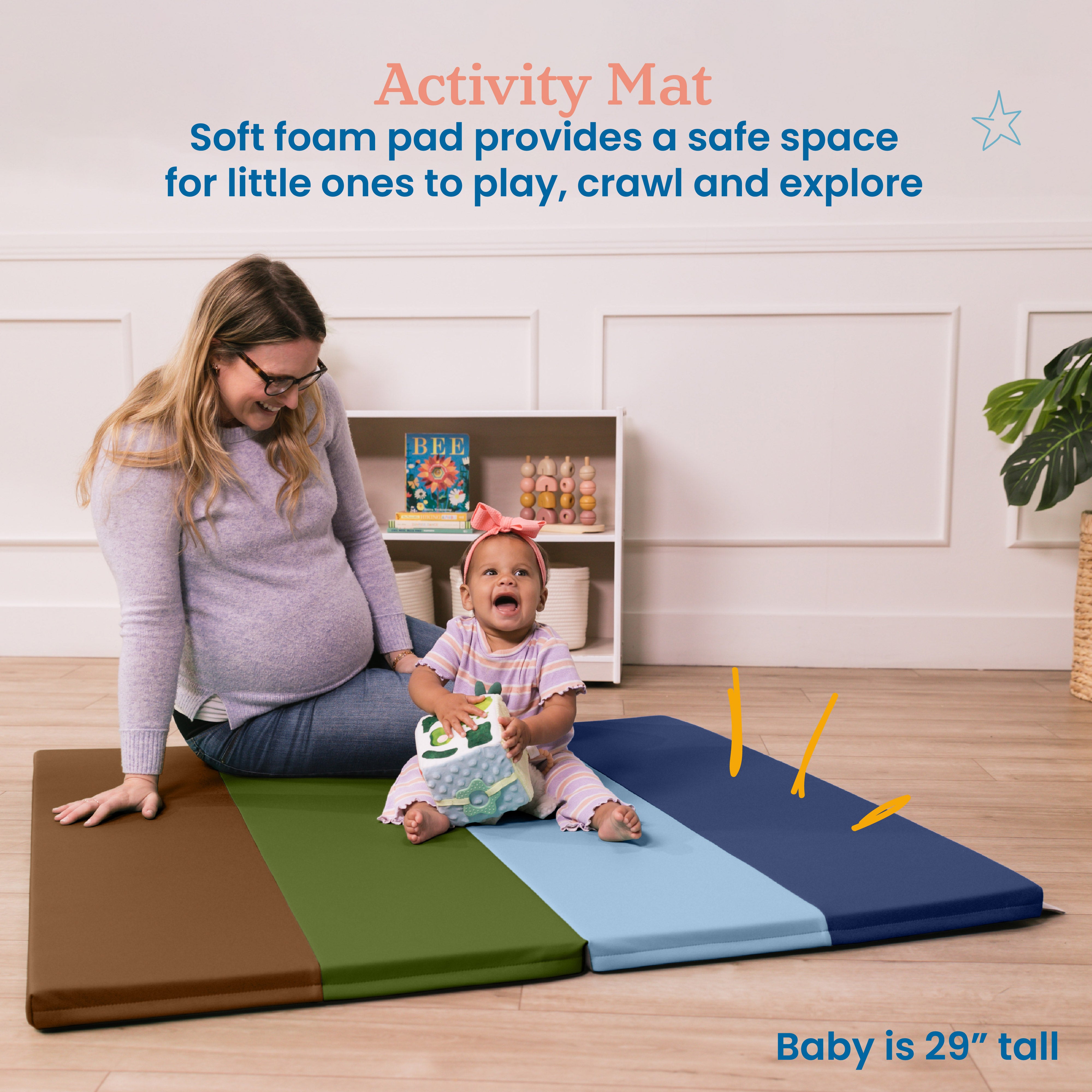 4-Section Rainbow Runway Activity Mat