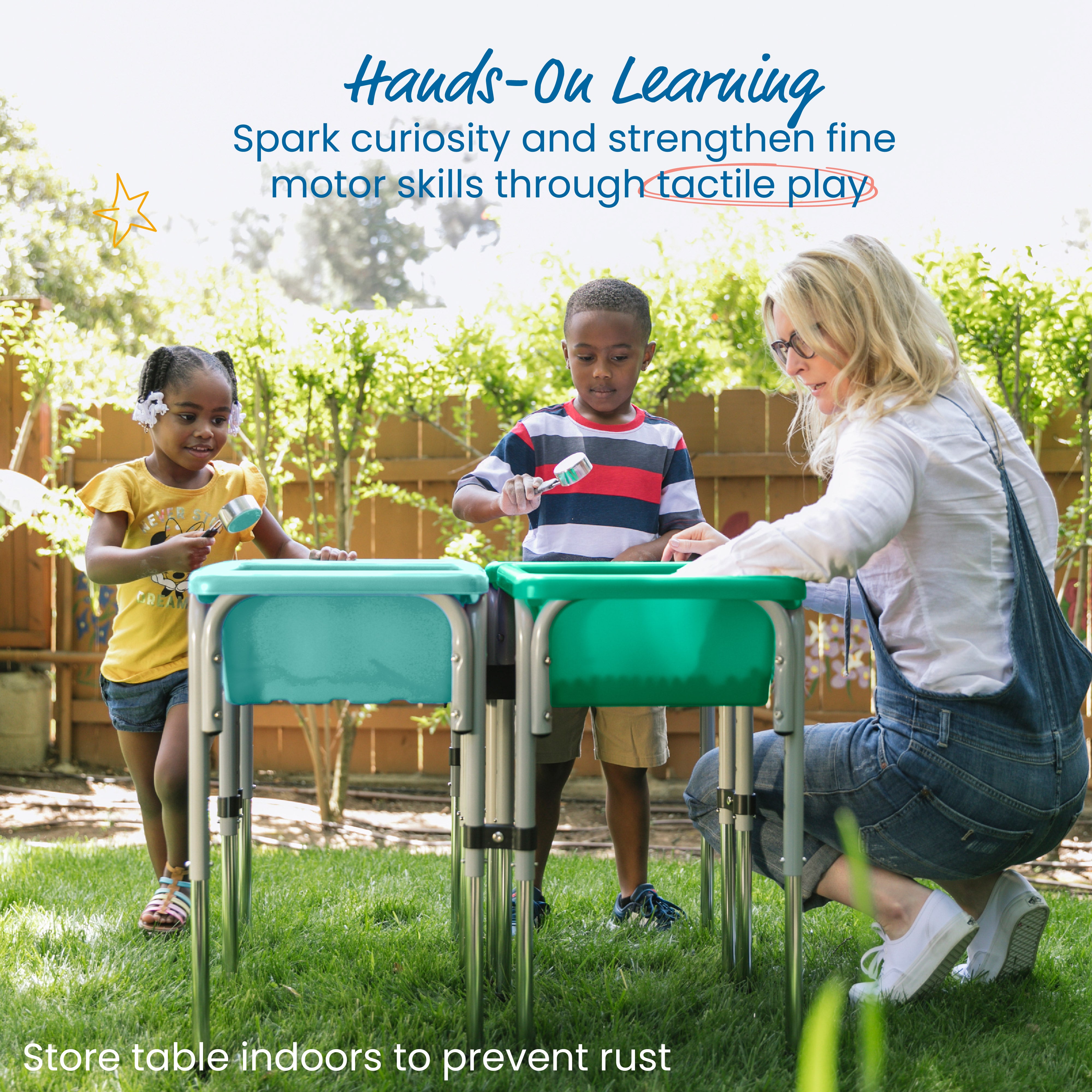 4-Station Sand and Water Adjustable Play Table