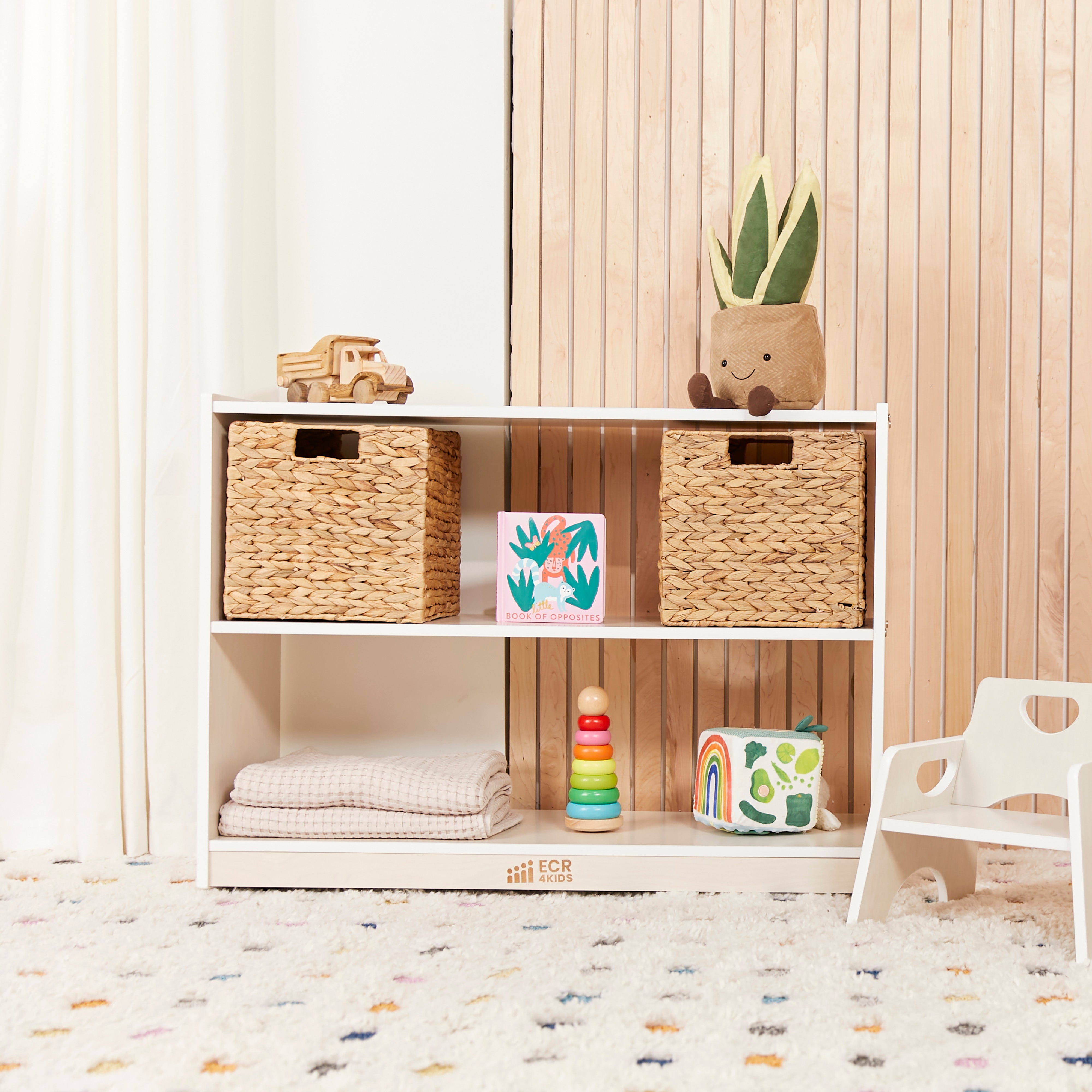 2-Shelf Mobile Island Storage Cabinet