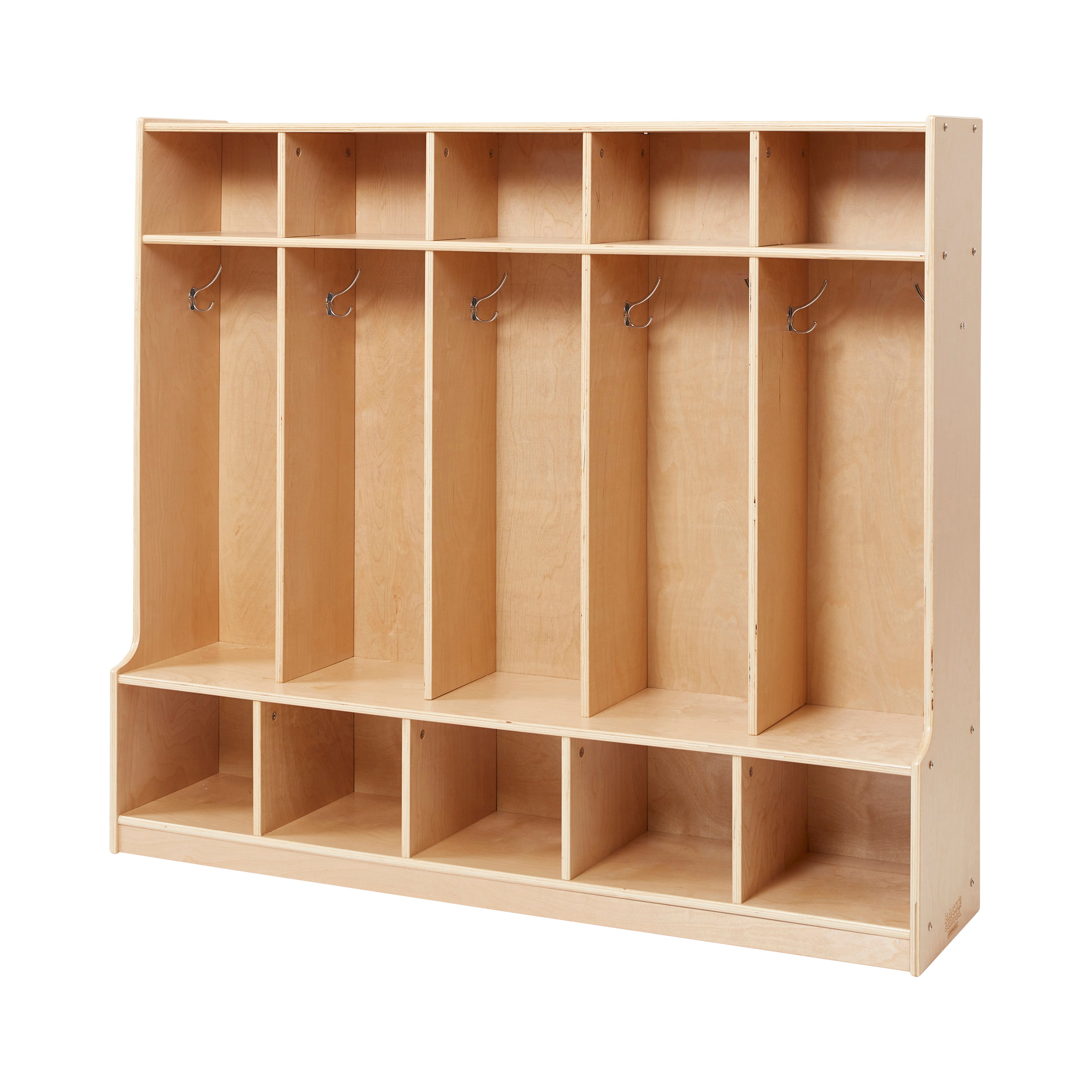 5-Section Cubby Storage Coat Locker with Bench