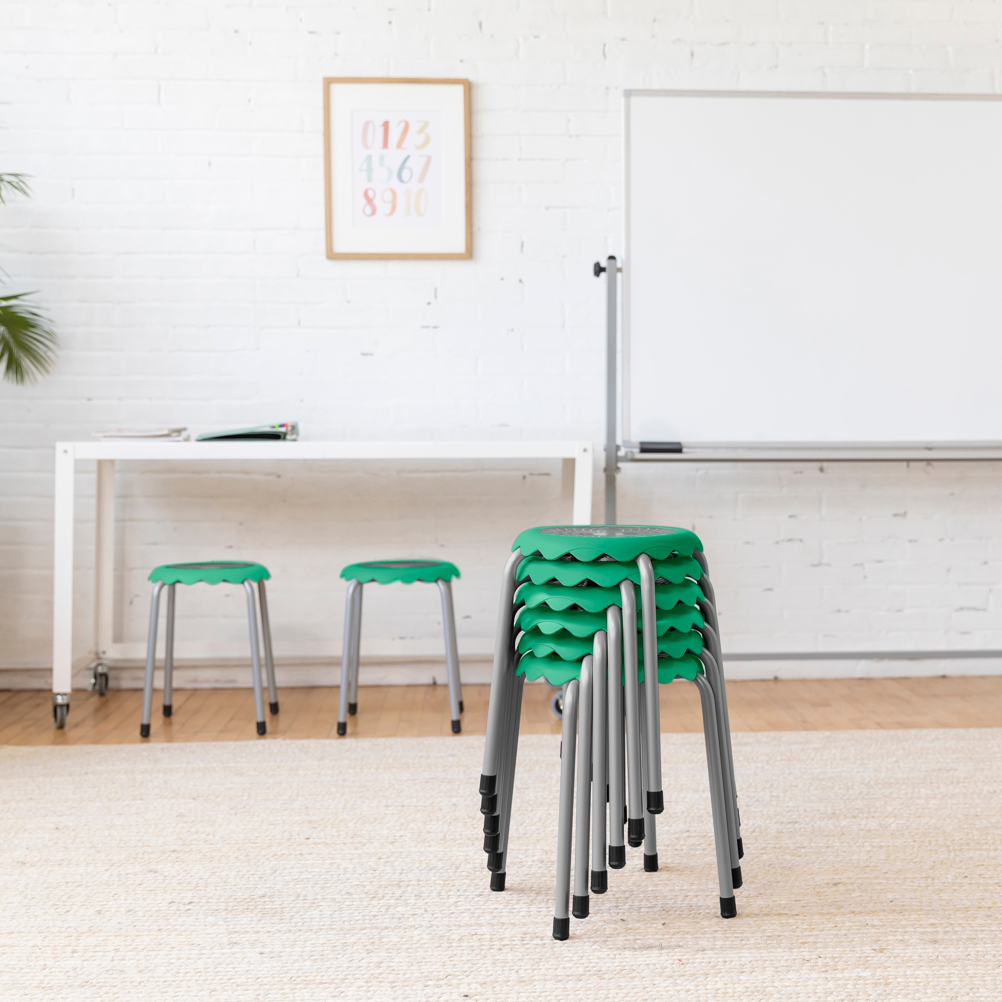 Daisy Stackable Stool with Glides Seating Set, 8-Piece