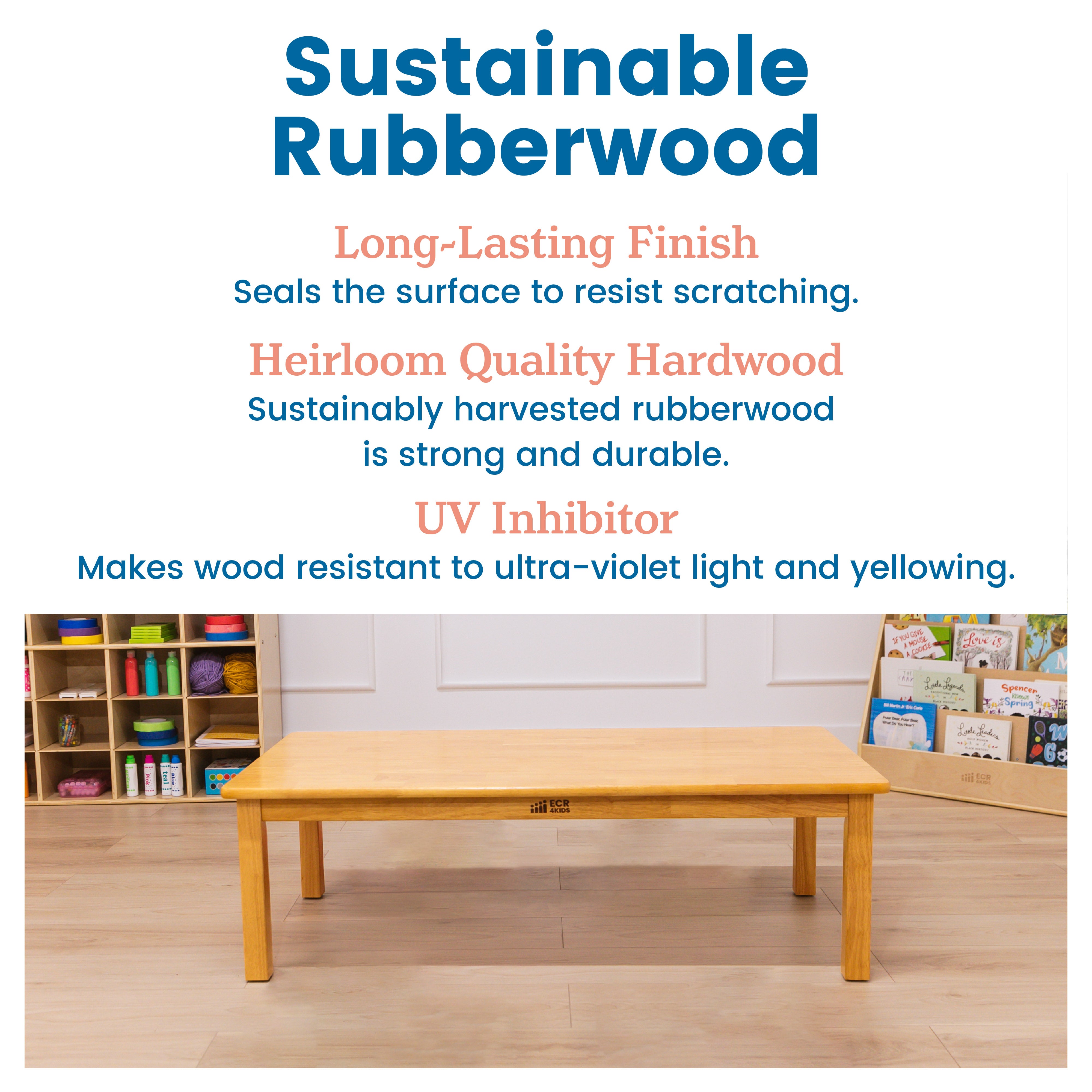 Hardwood Table with 14in Legs