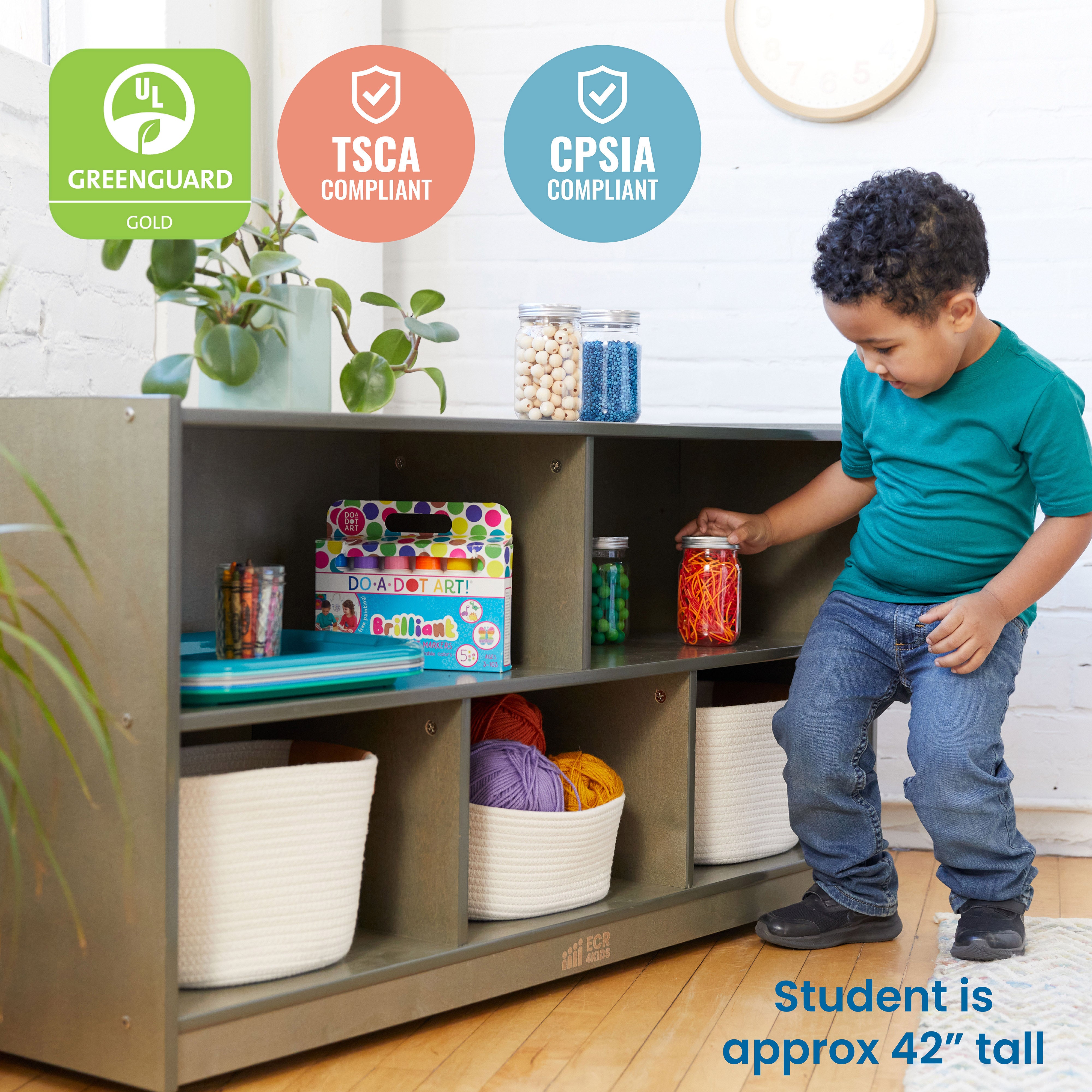5-Compartment Mobile Storage Cabinet, Toddler