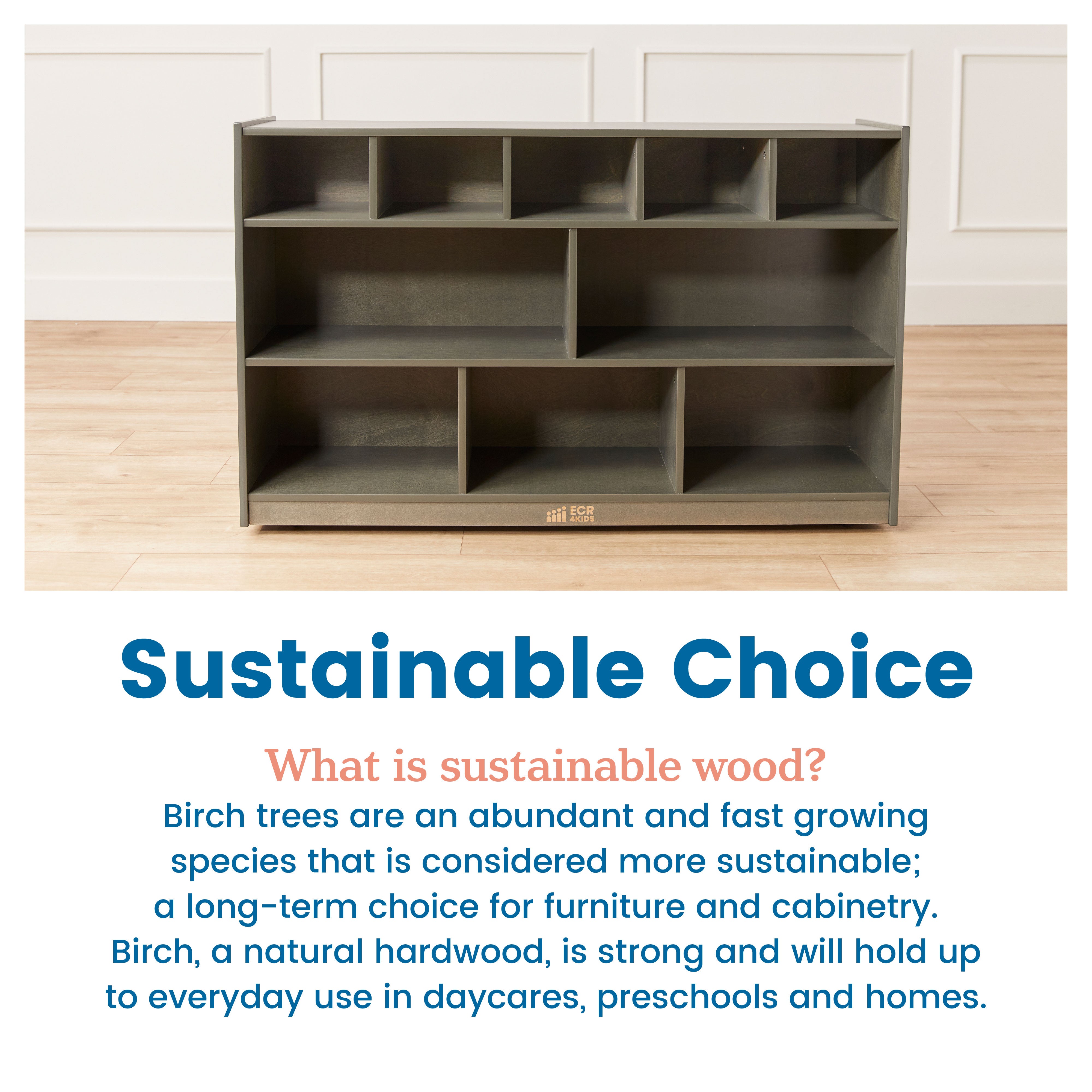 5+5 Cubby and Storage Mobile Cabinet with 5 Scoop Front Bins