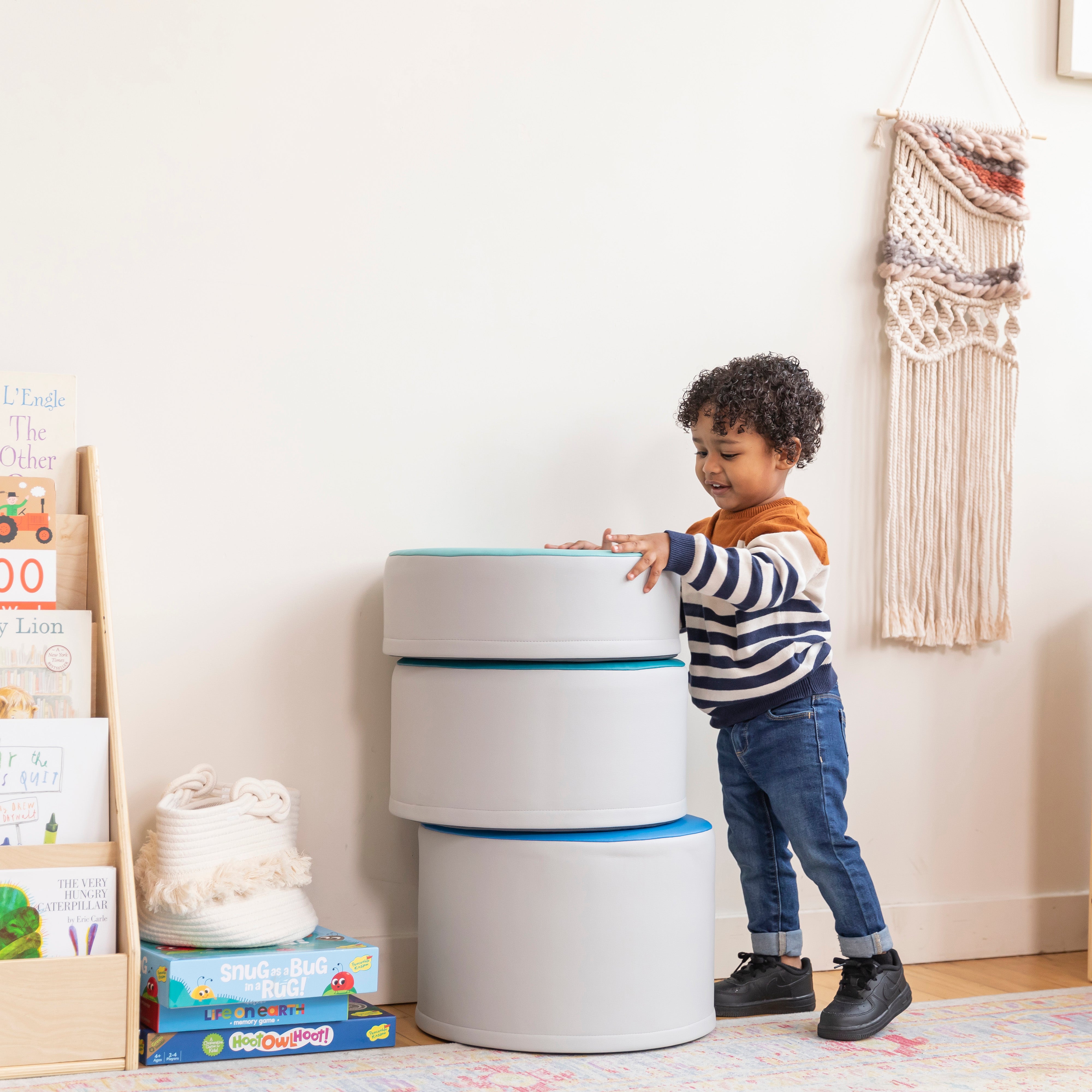 Colorful Stump Stool Set, 3-Piece