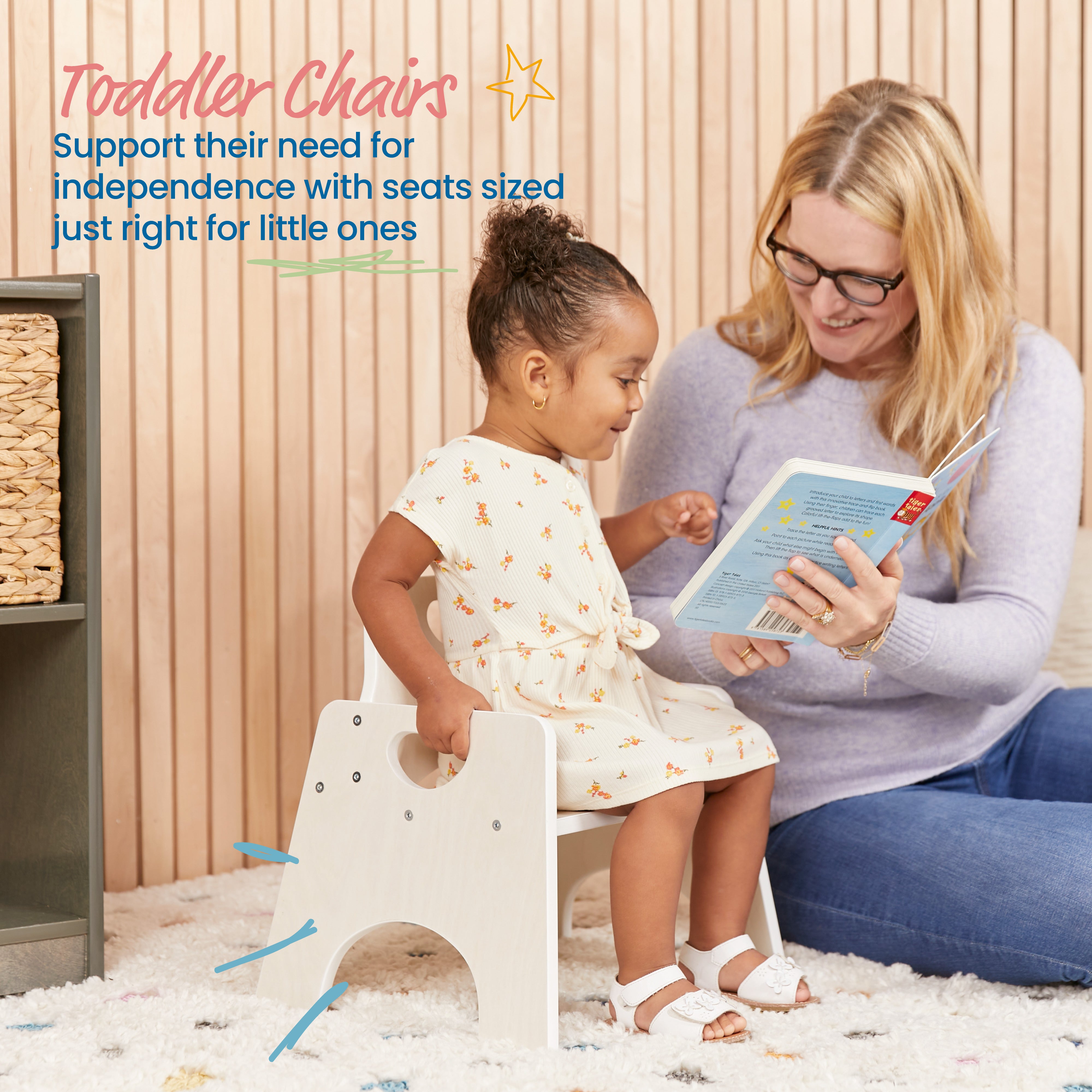 Stackable Wooden Toddler Chair, 8in, 2-Pack