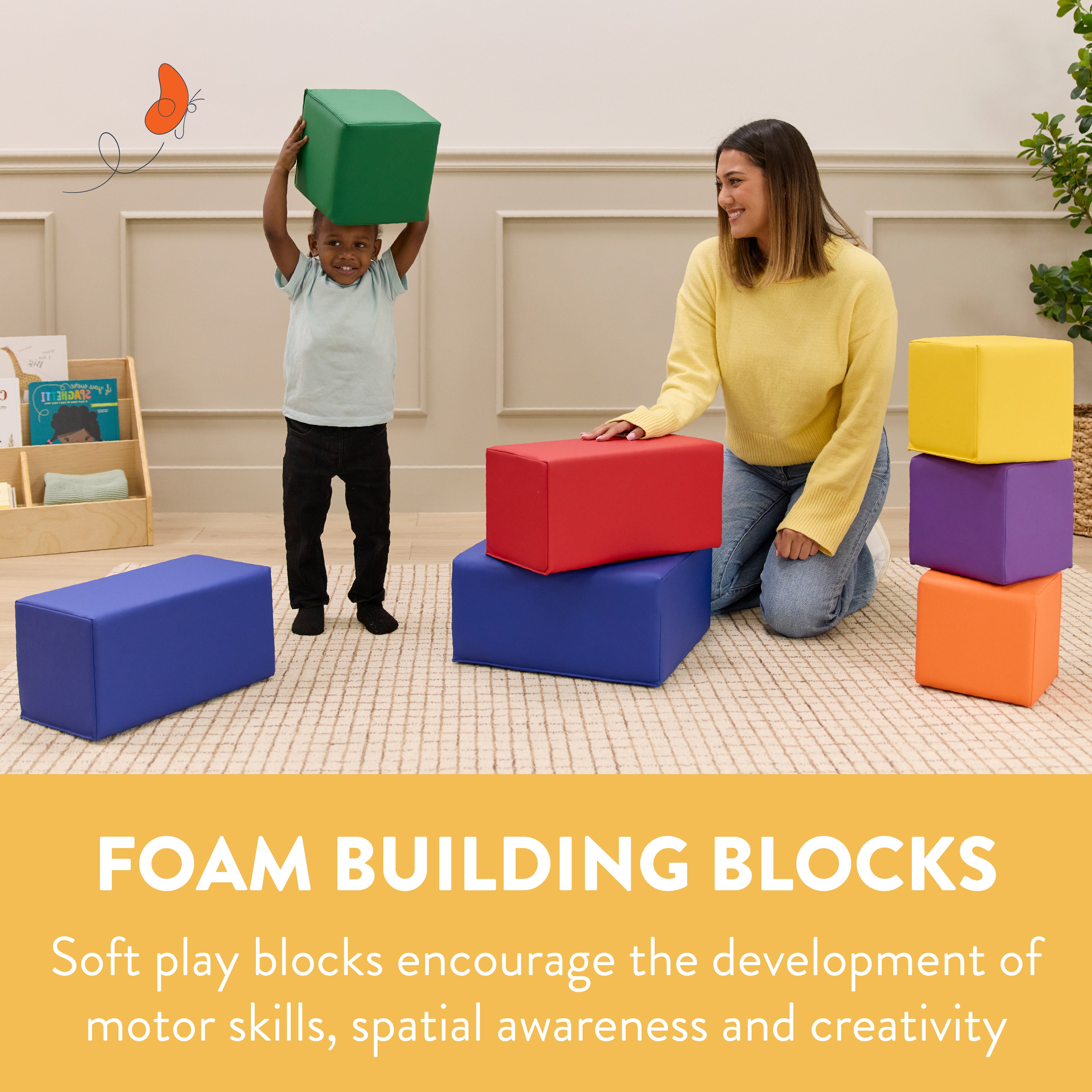 EarlyBuilder Foam Stacking Block Set, Large, 7-Piece