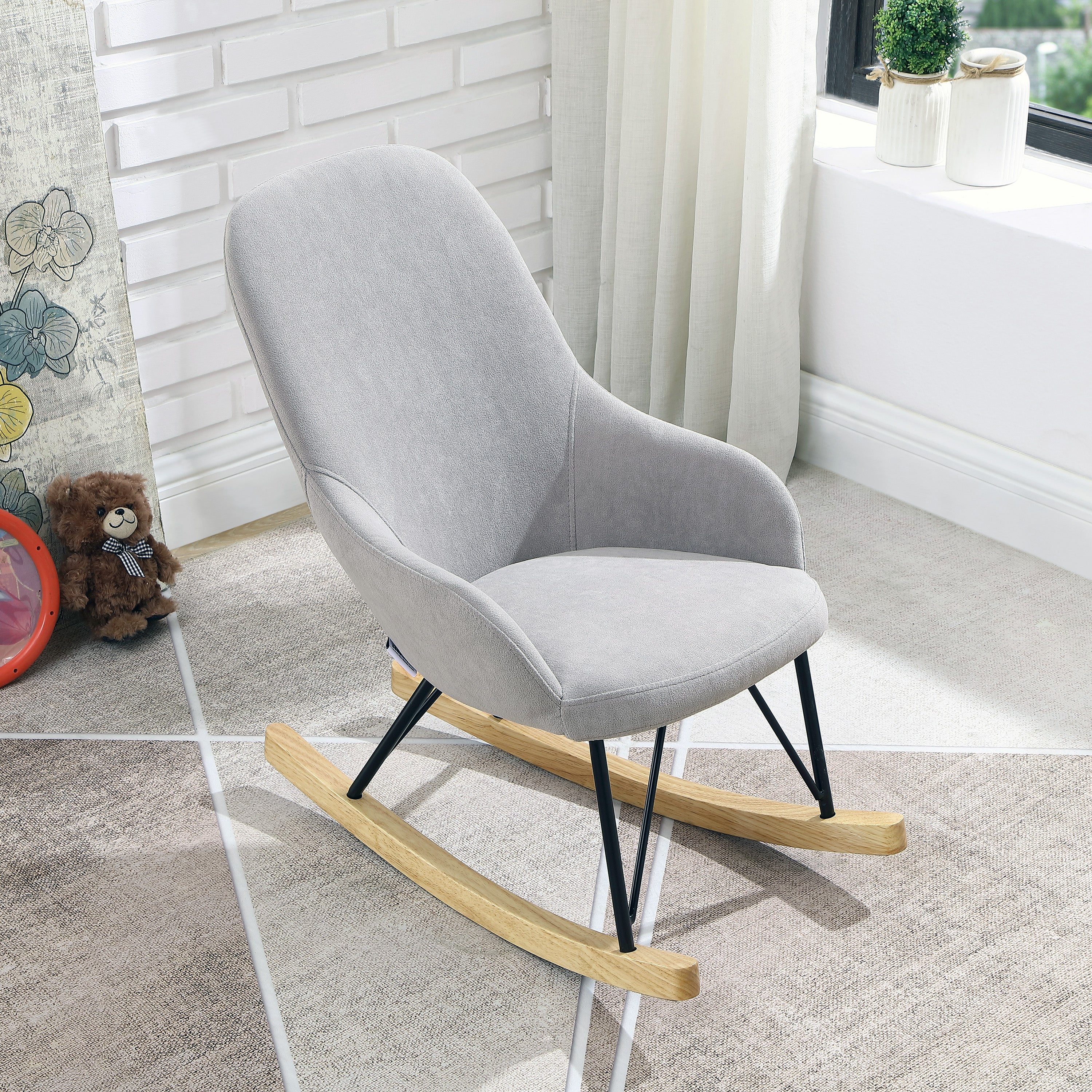 Children’s Modern Rocking Chair, Upholstered Accent Chair