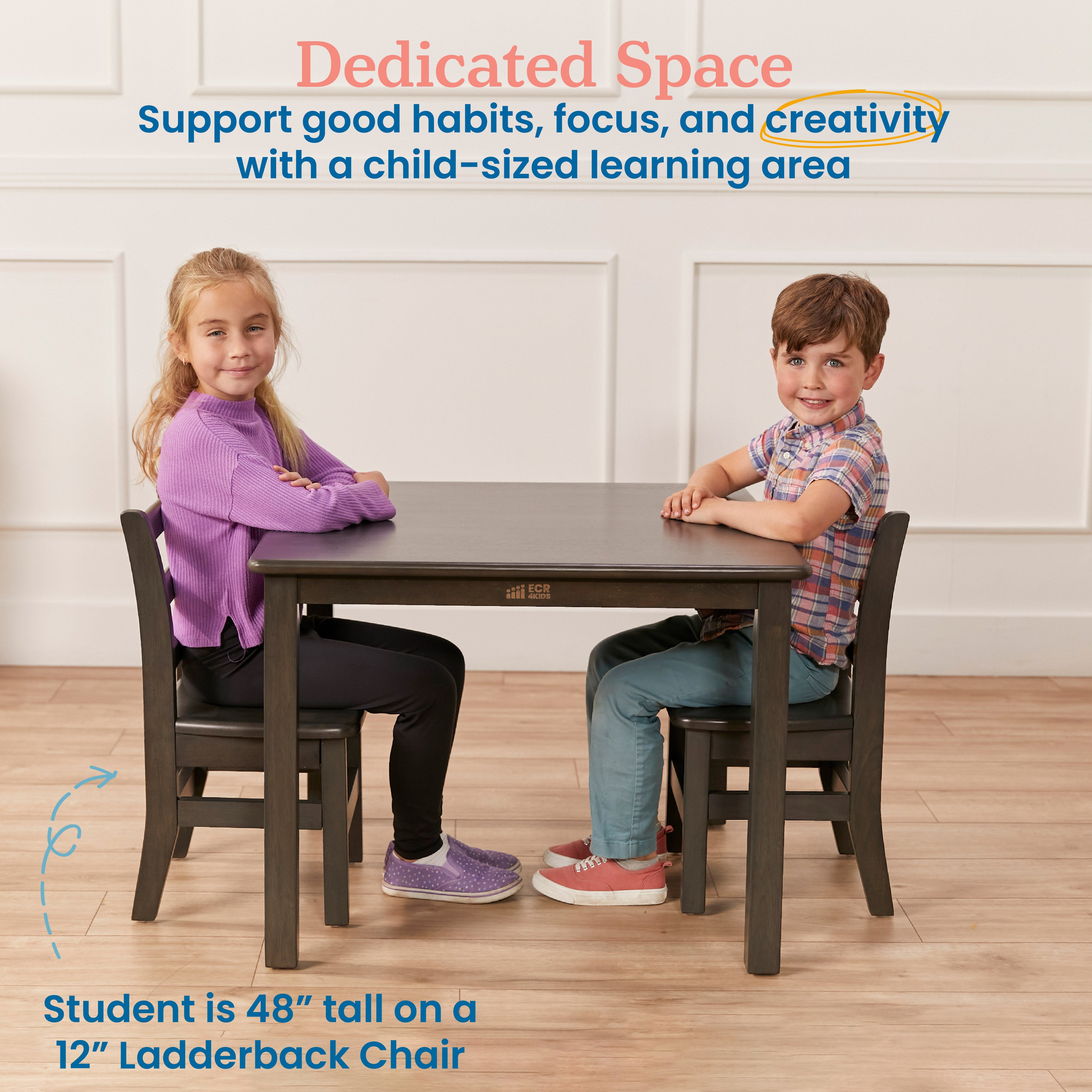 30in Square Hardwood Table with 22in Legs