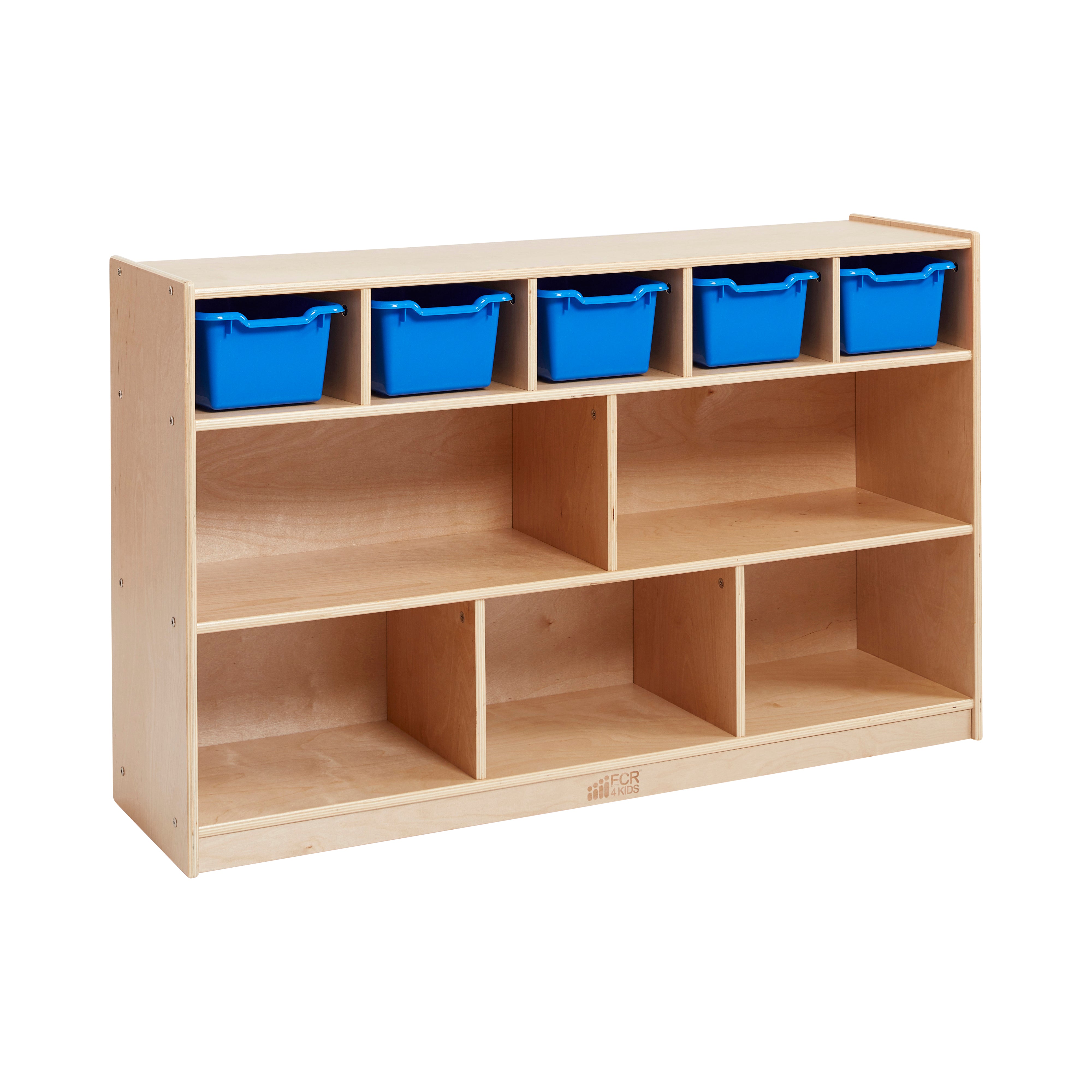 5+5 Cubby and Storage Mobile Cabinet with 5 Scoop Front Bins