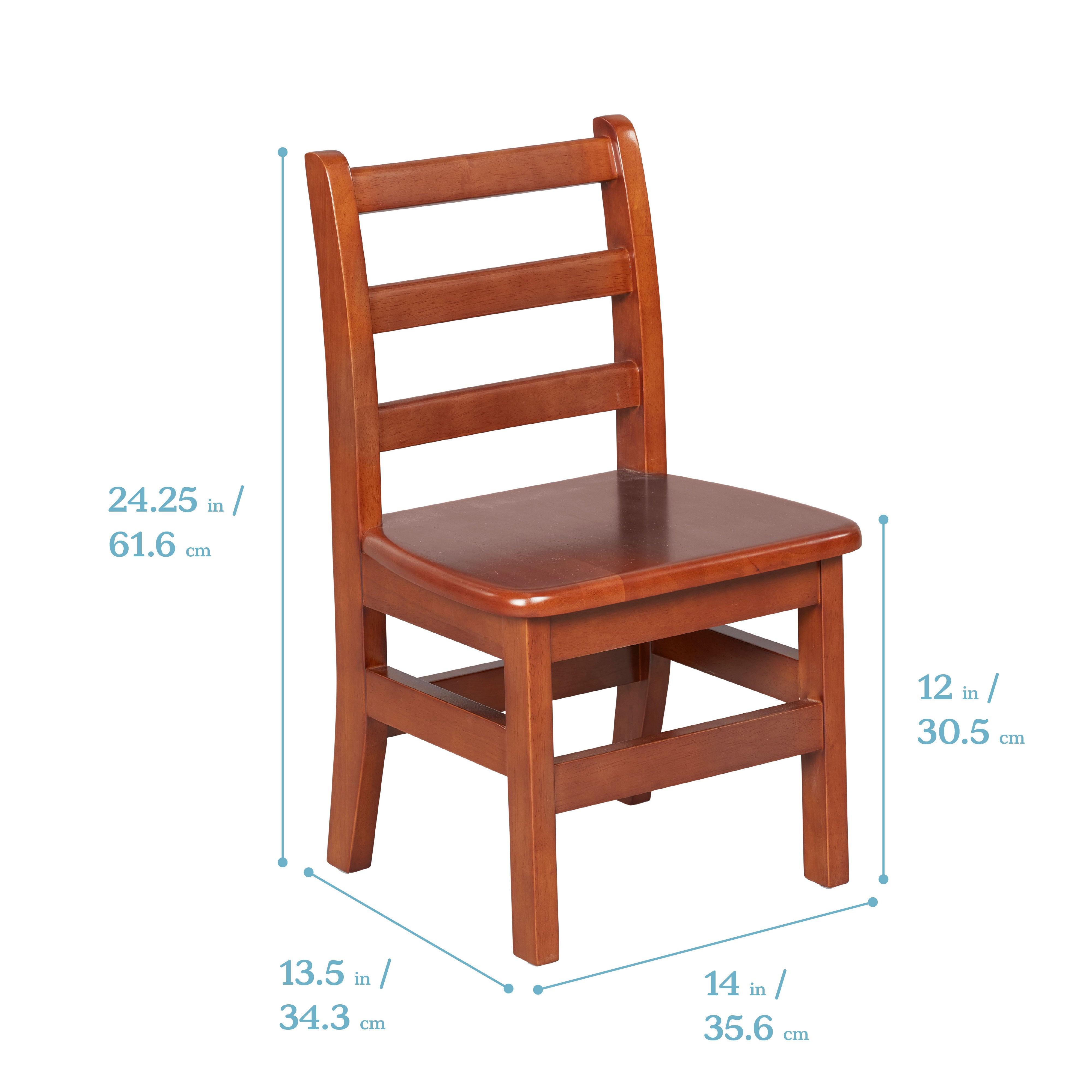 24in x 36in Rectangular Hardwood Table and Chair Set, 12in Seat Height, Kids Furniture