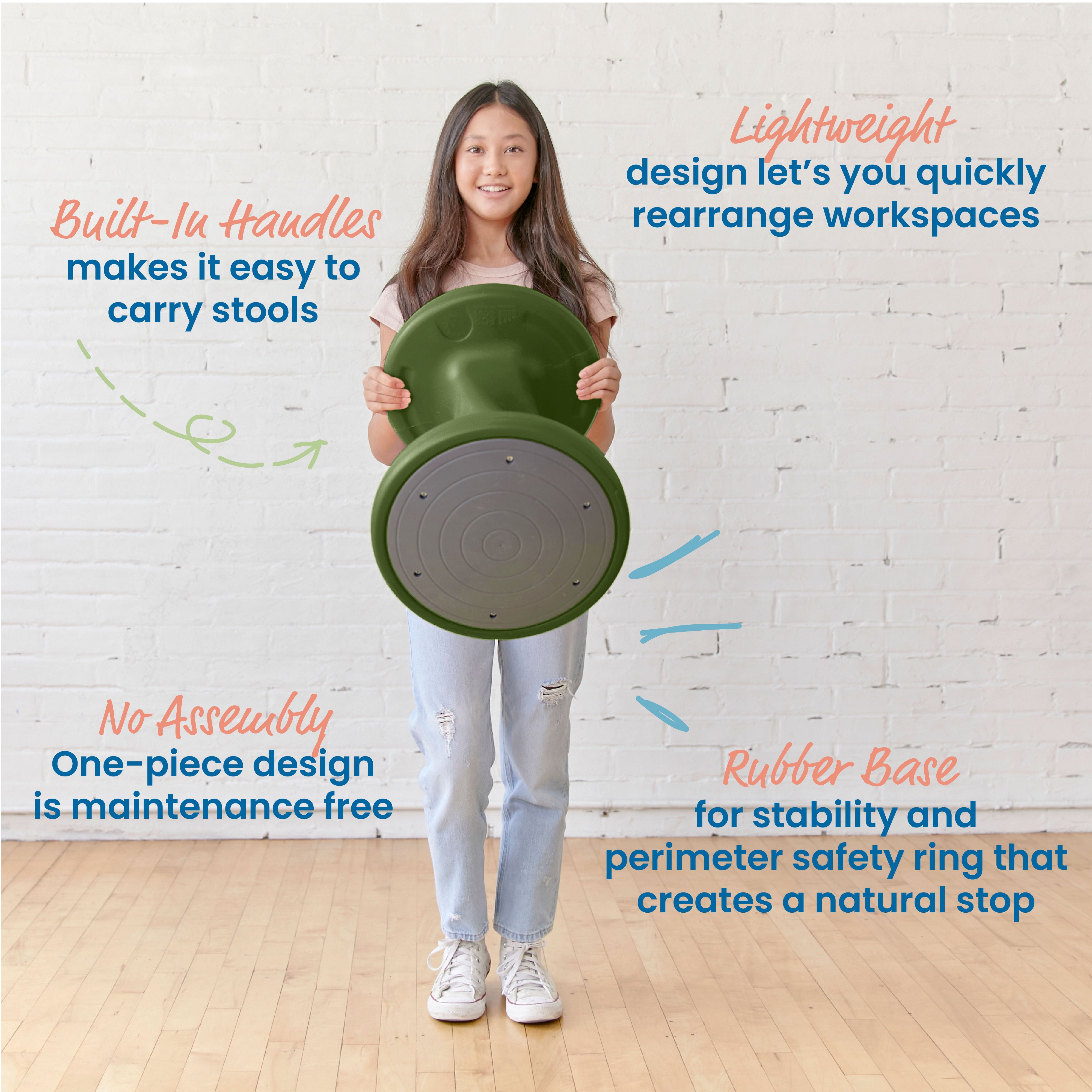 Twist Wobble Stool, 18in Seat Height