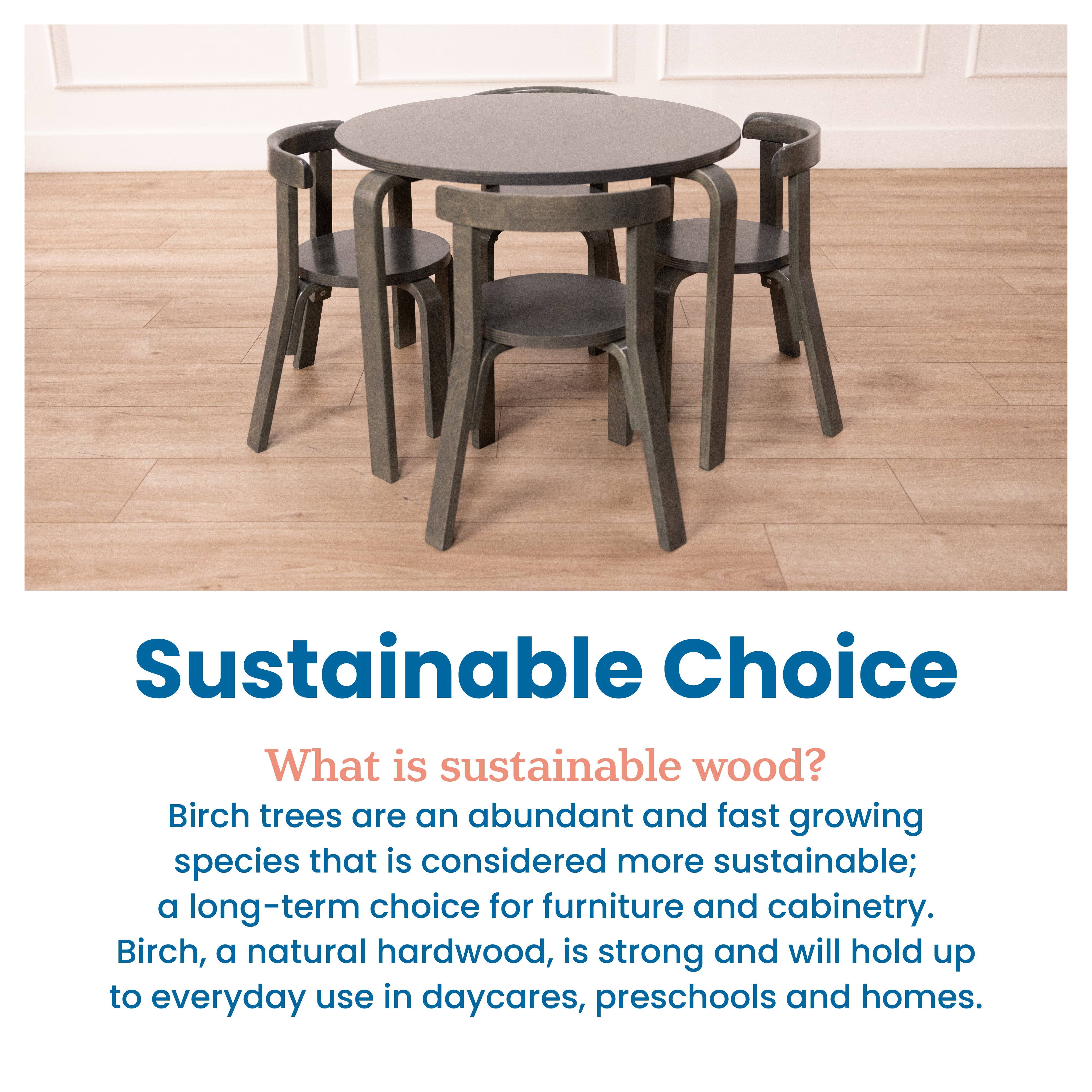 Bentwood Table and Curved Back Chair Set, 5-Piece