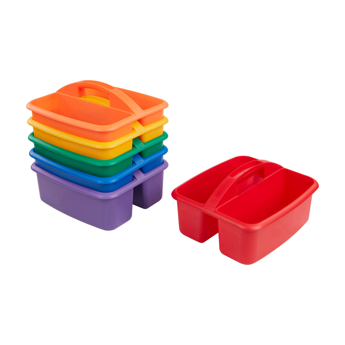2-Compartment Large Plastic Caddy, 6-Pack