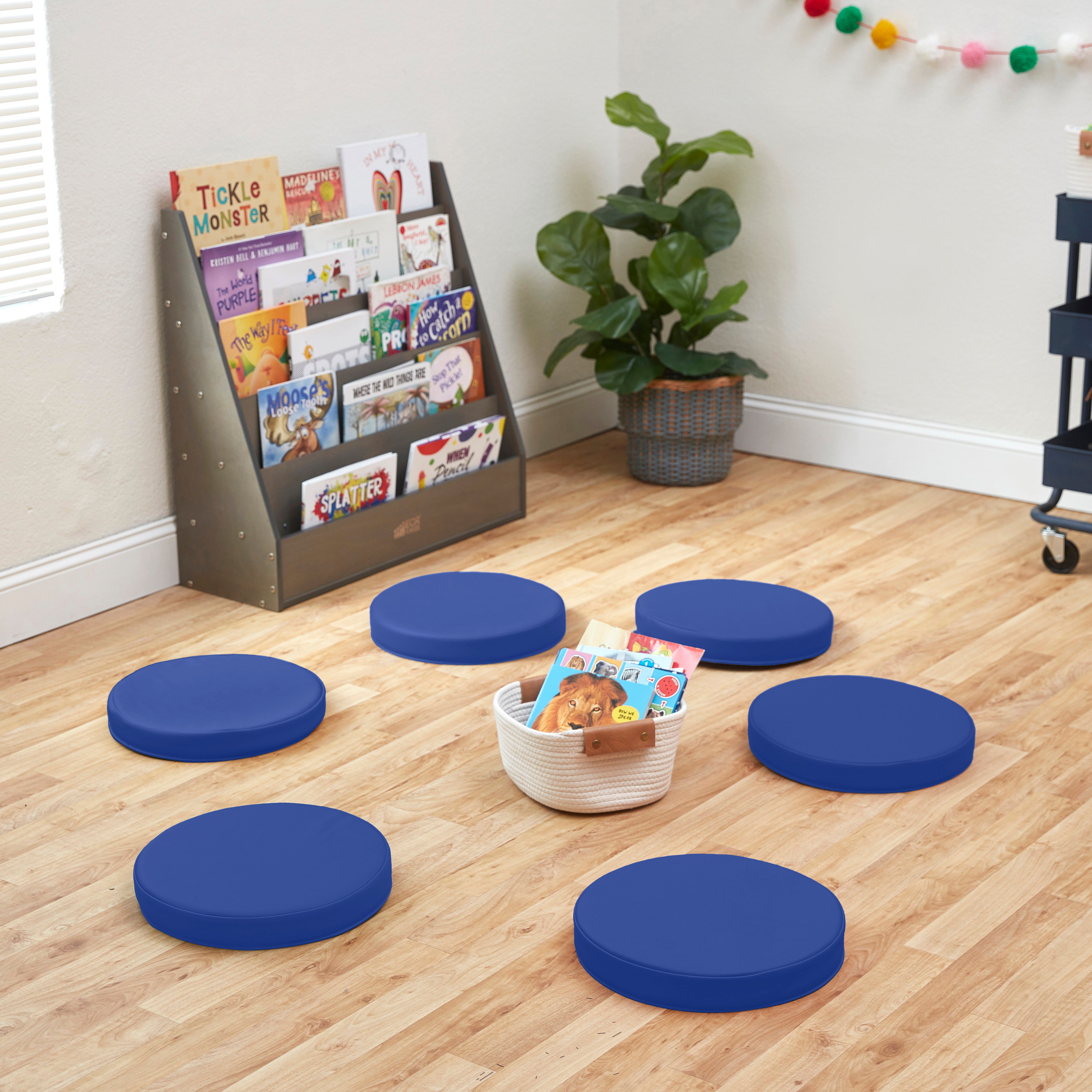 Floor Cushions, Round, Flexible Seating, 6-Piece