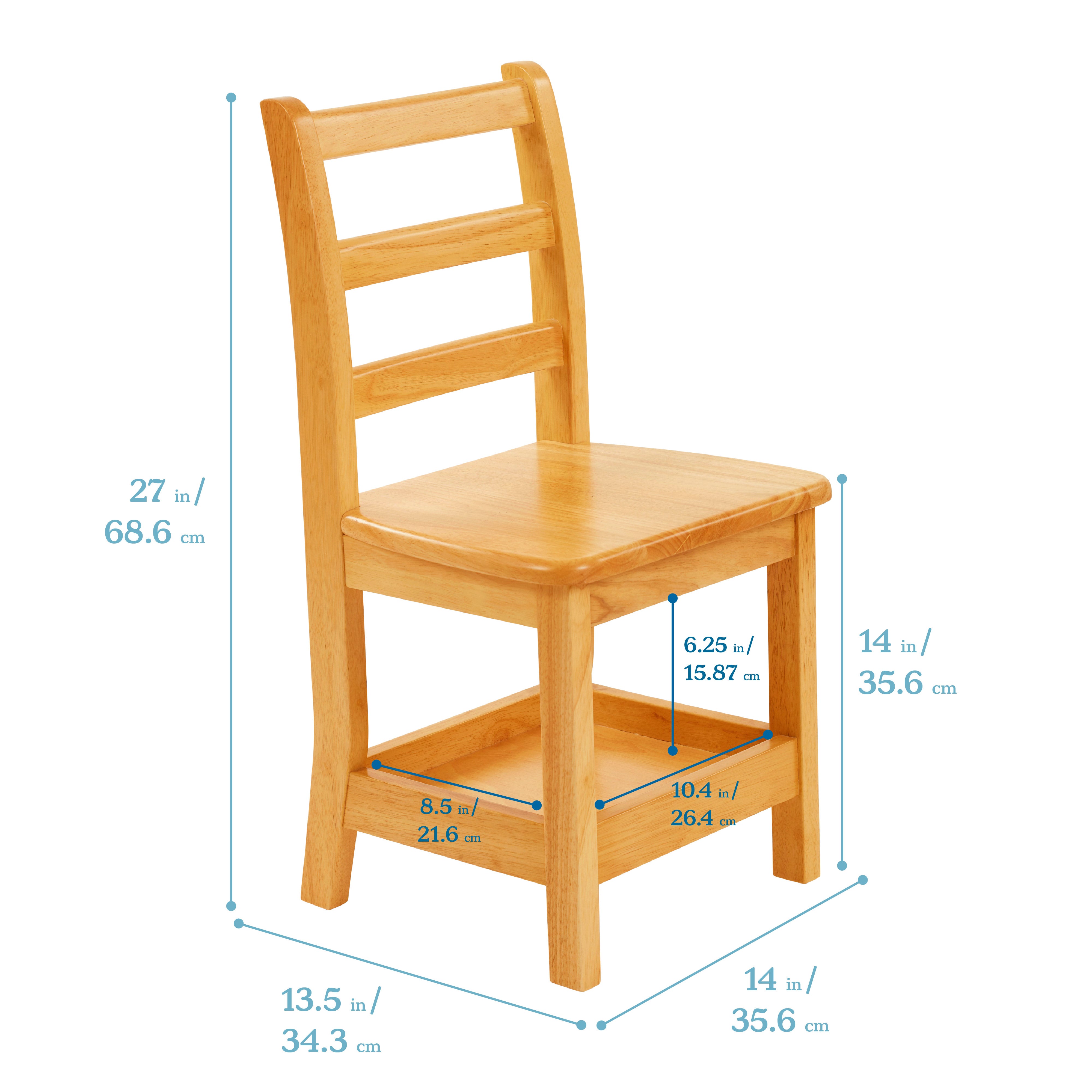 Three-Rung Ladderback Chair with Storage, 2-Pack