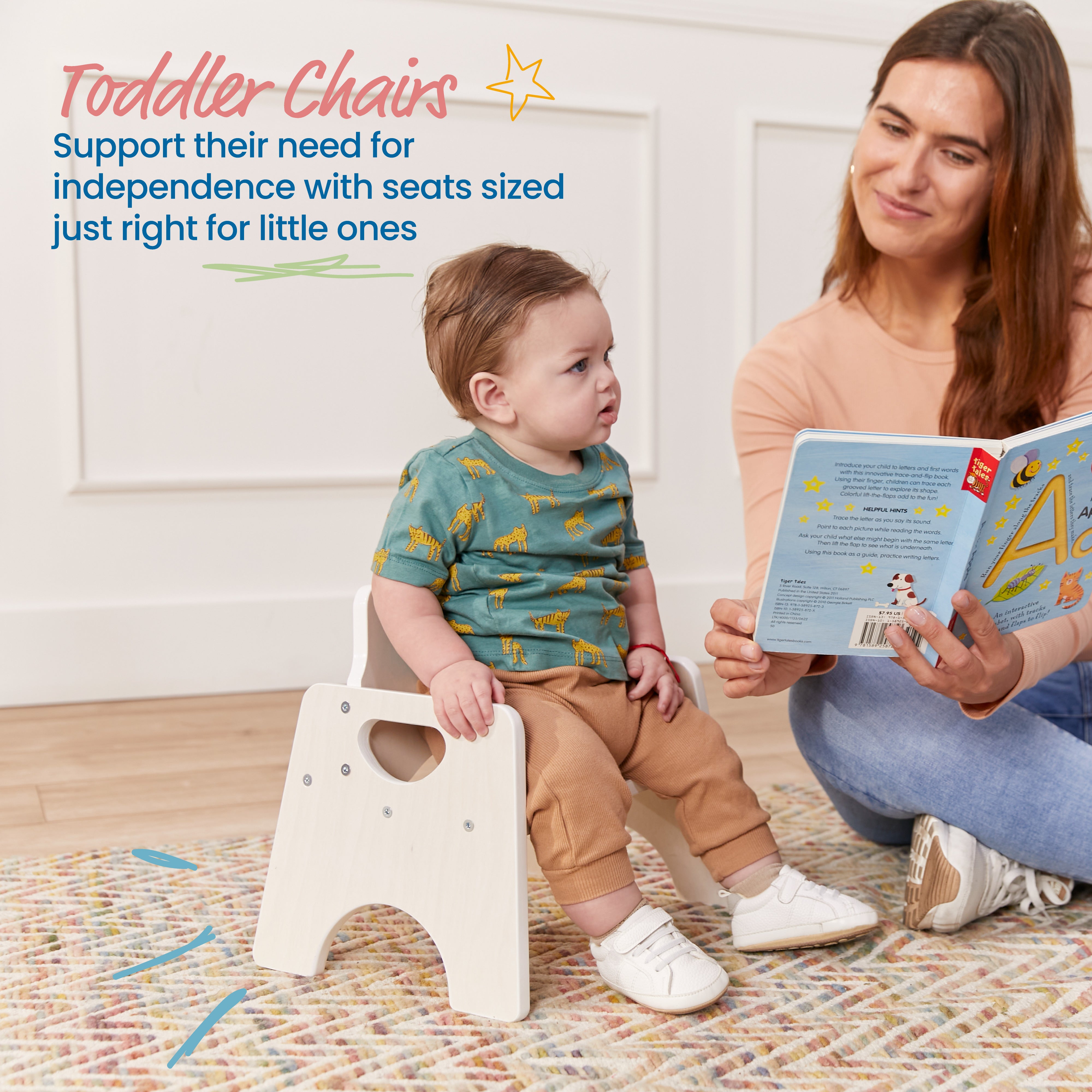 Stackable Wooden Toddler Chair, 6in, 2-Pack