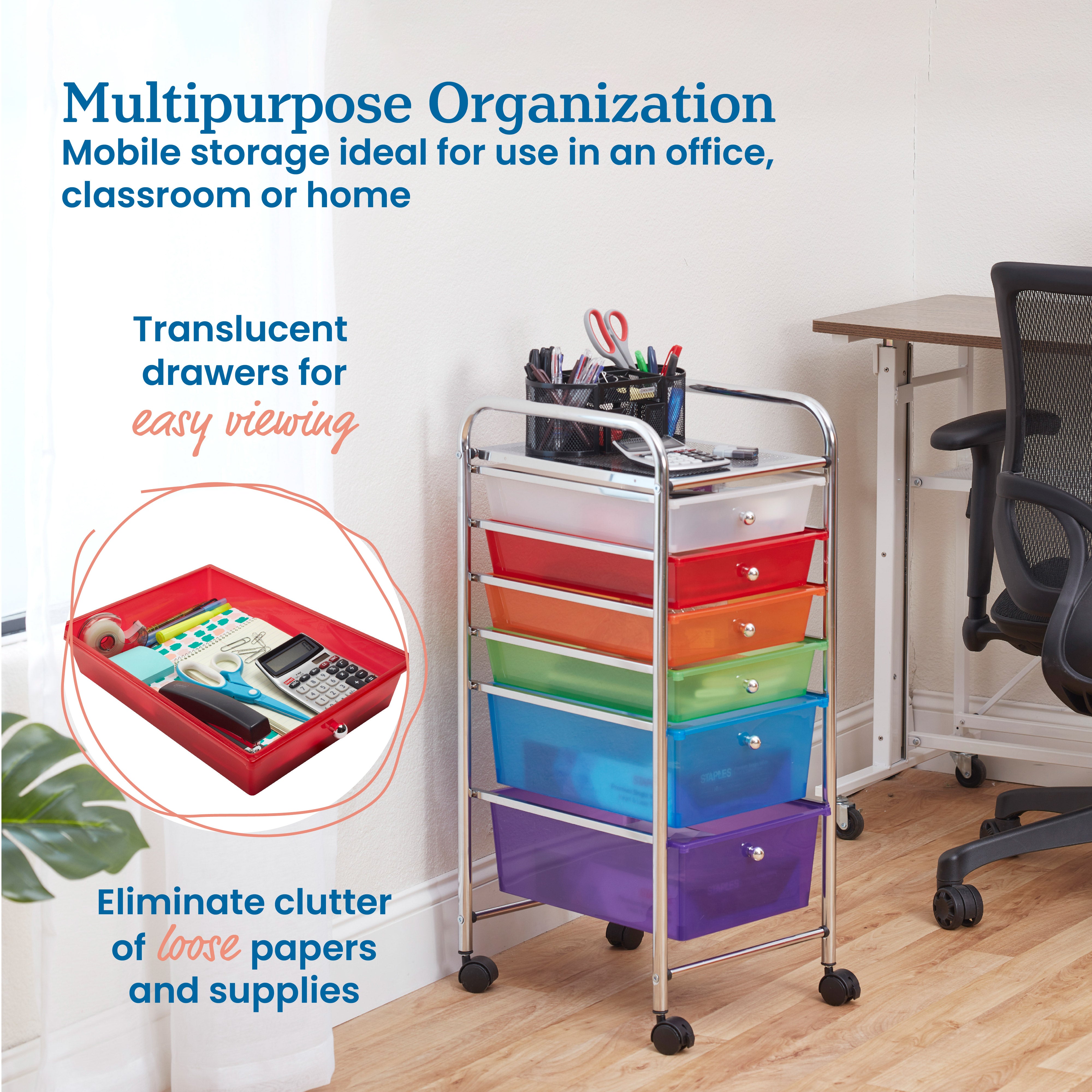6-Drawer Everyday Rolling Utility Storage Cart