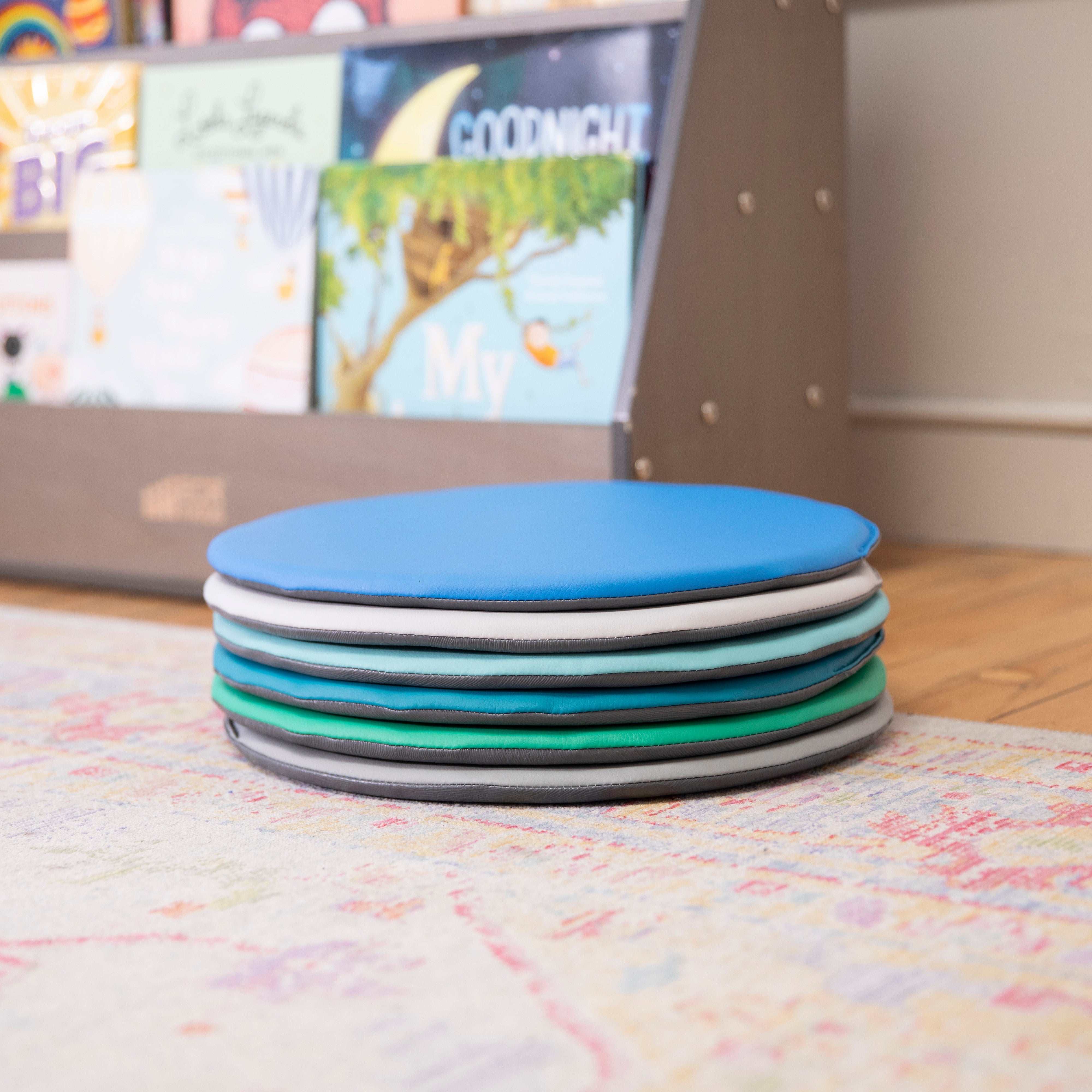 Colorful Floor Pads, Round, 6-Piece