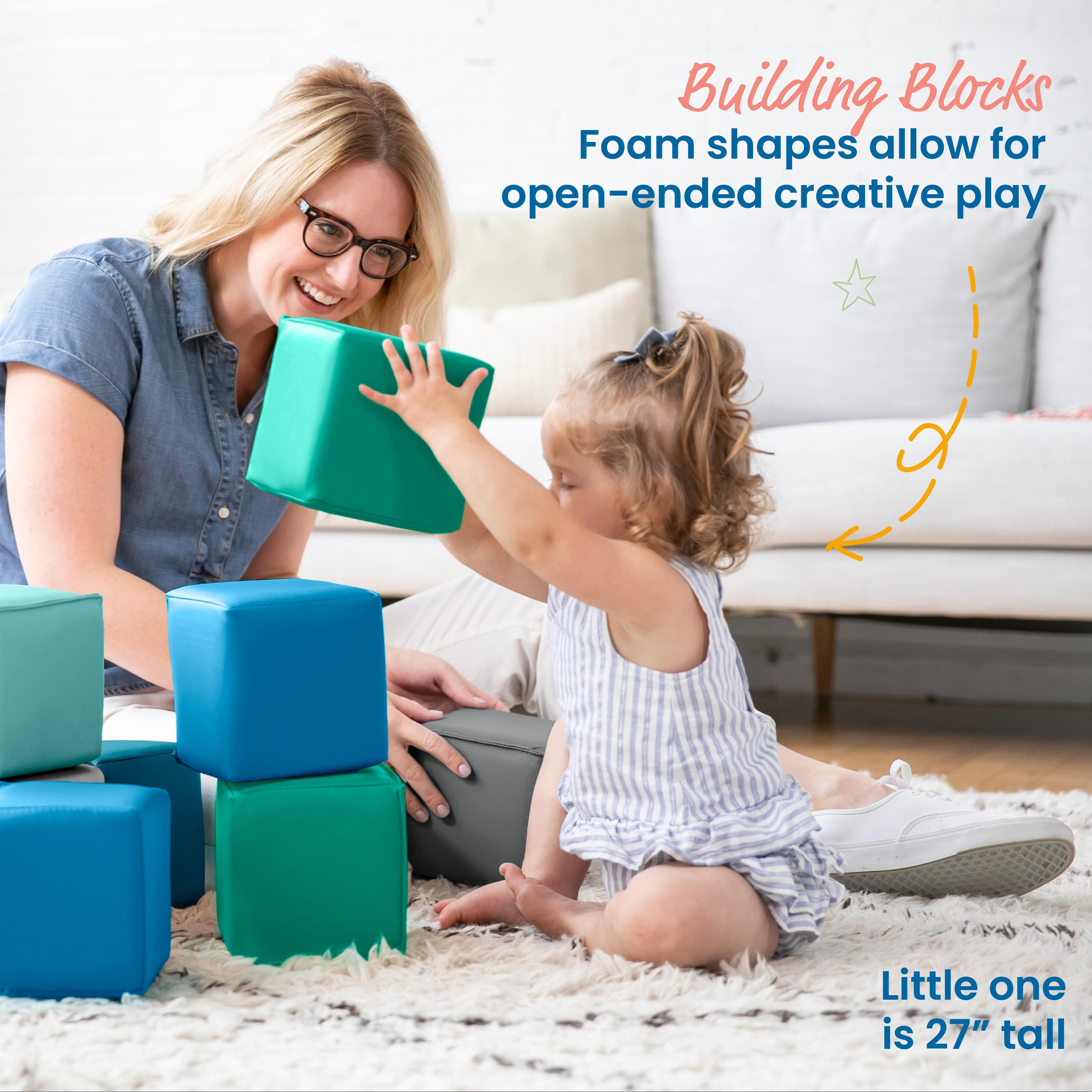 SoftZone Patchwork Toddler Blocks, 12-Piece