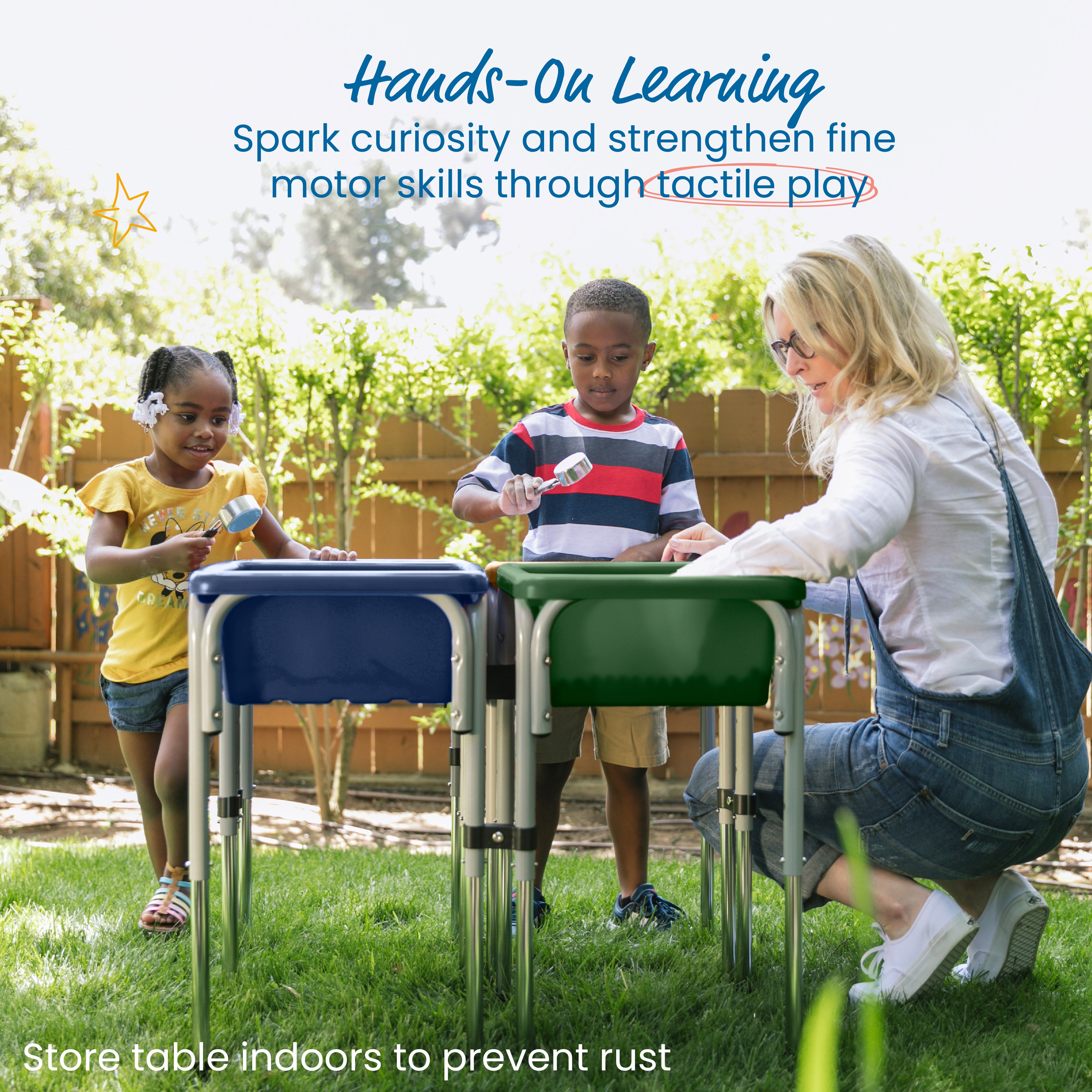 4-Station Sand and Water Adjustable Play Table