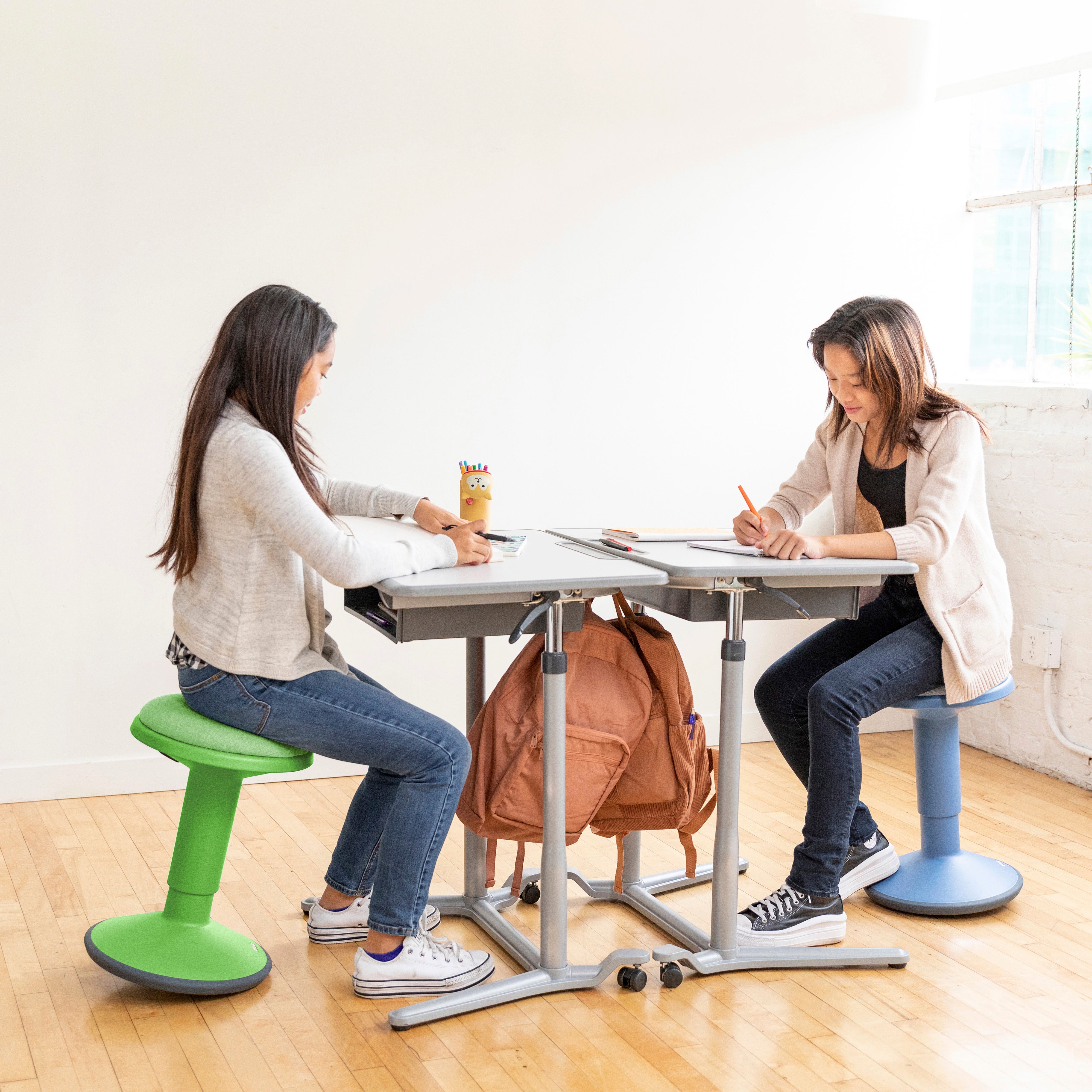 Sitwell Wobble Stool with Cushion, Adjustable Height