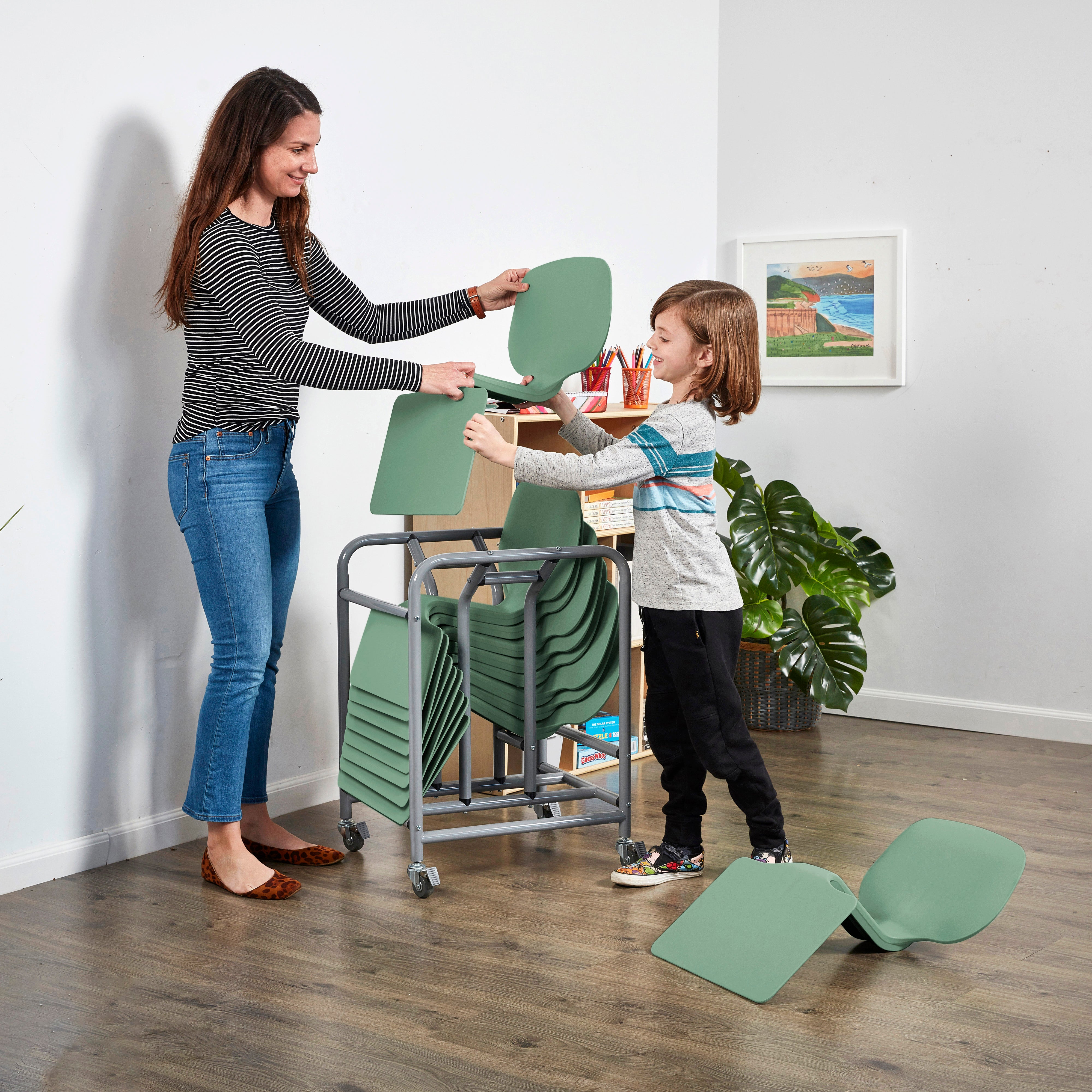 The Surf Portable Desk with Storage Cart, 10-Pack