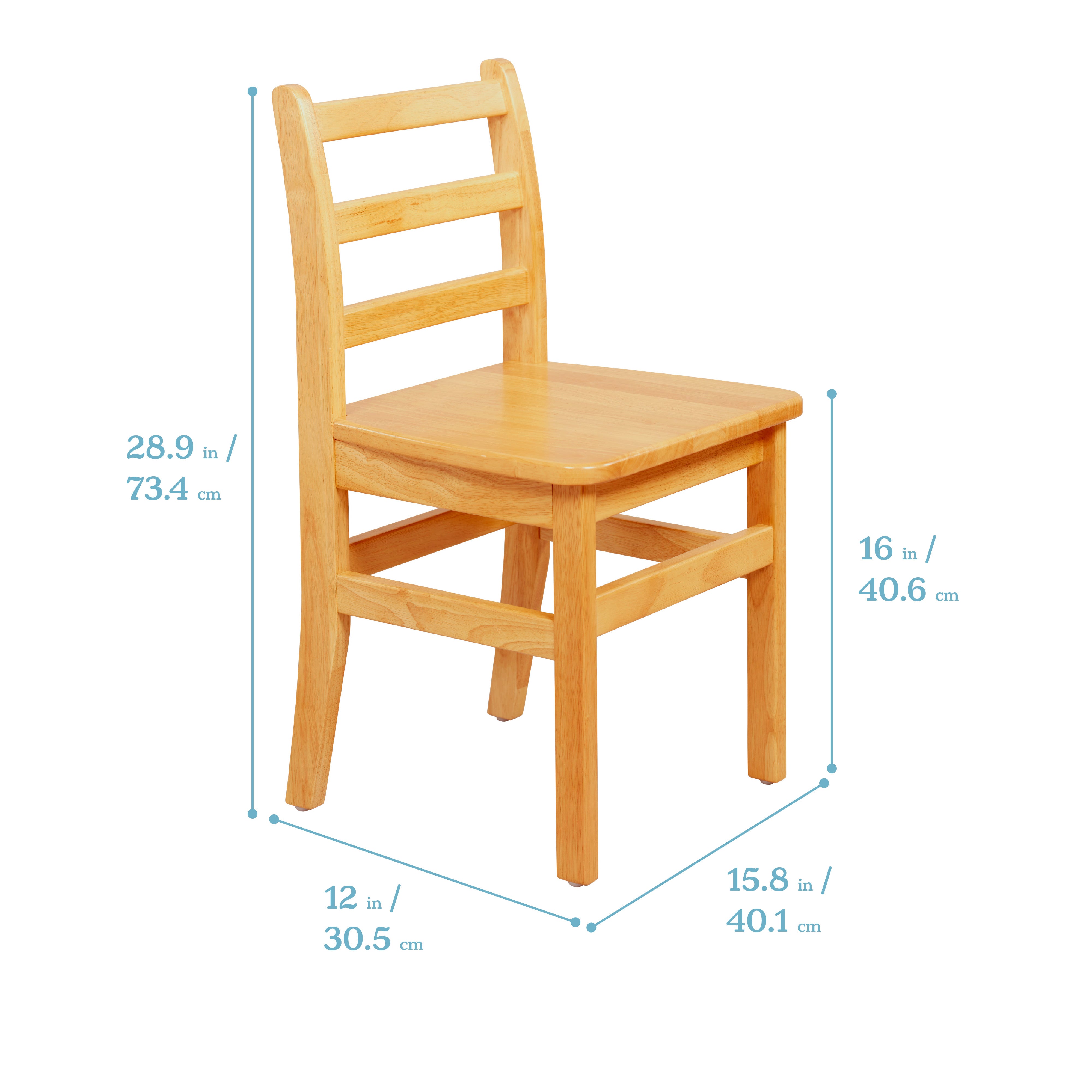 30in x 48in Rectangular Table and Four Chairs, 16in Seat Height, 5-Piece