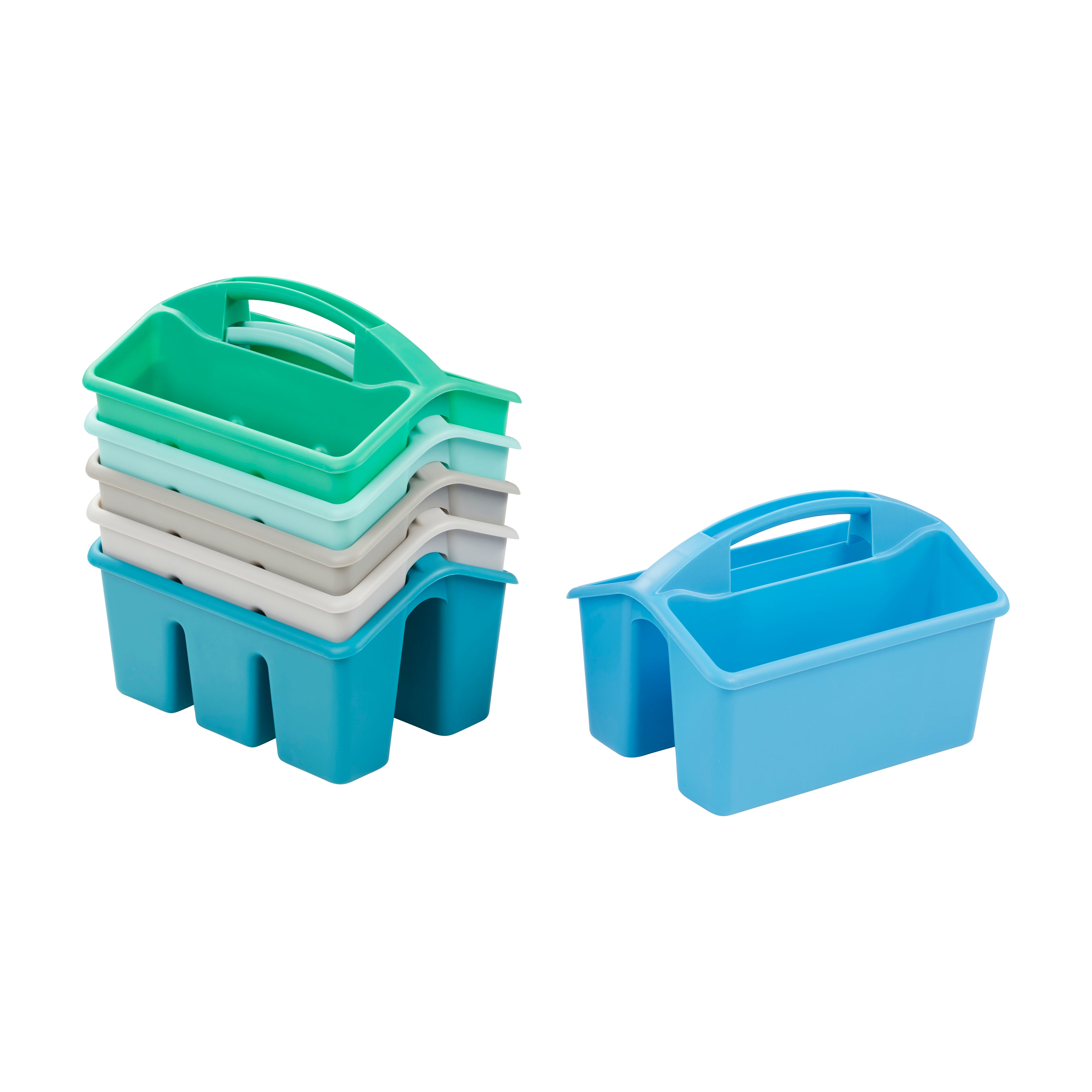 4-Compartment Small Plastic Caddy, 6-Pack