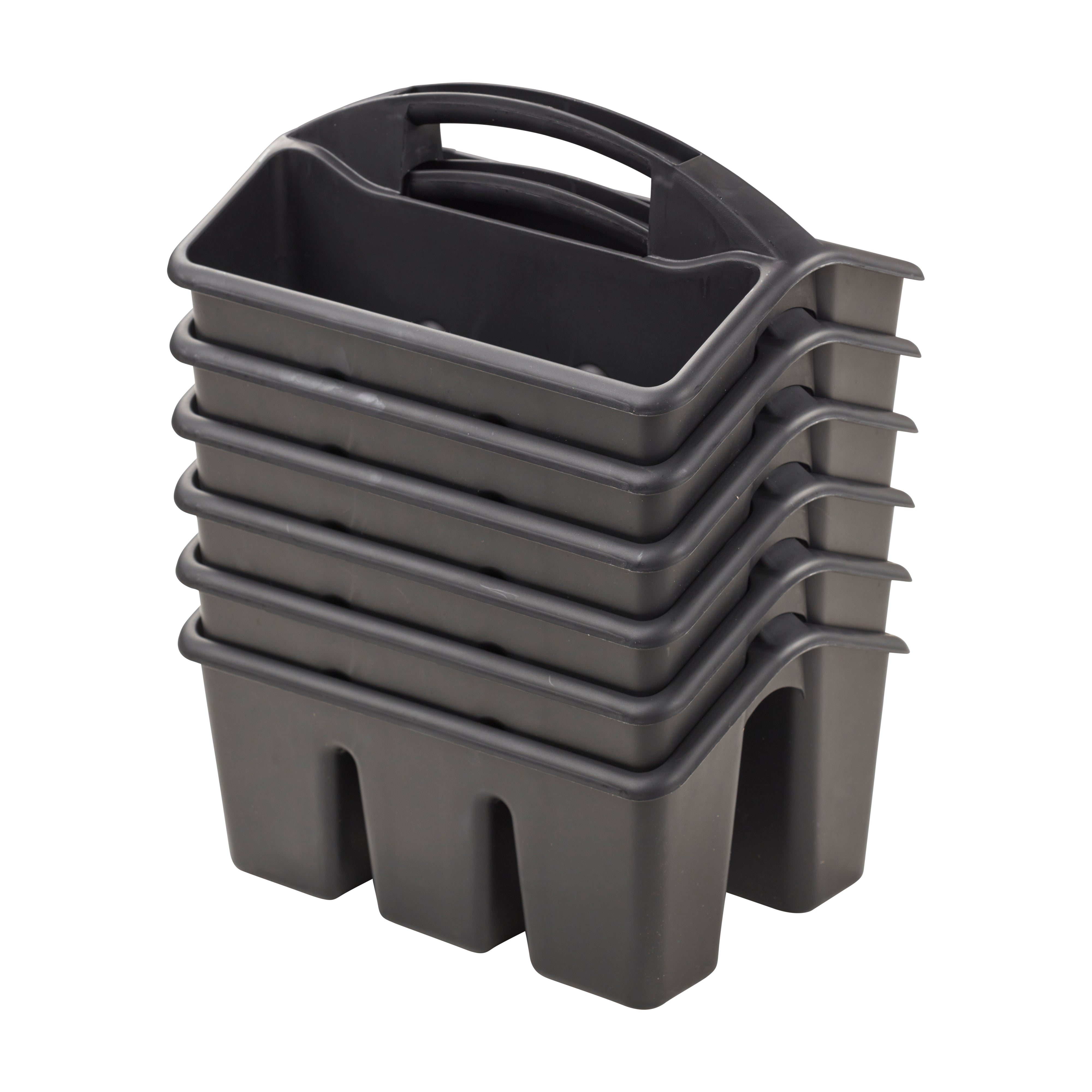 4-Compartment Small Plastic Caddy, 6-Pack