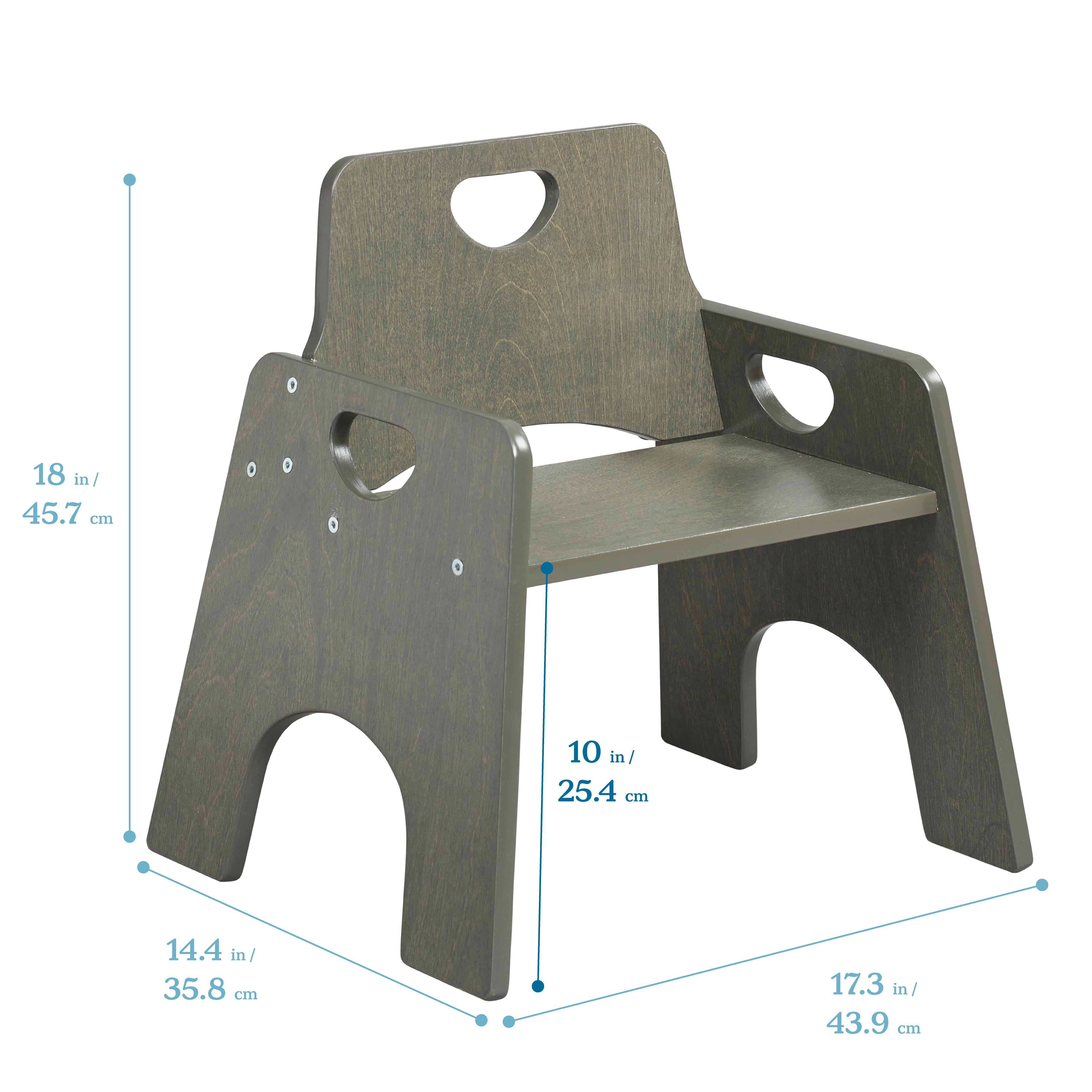 Stackable Wooden Toddler Chair, 10in, 2-Pack