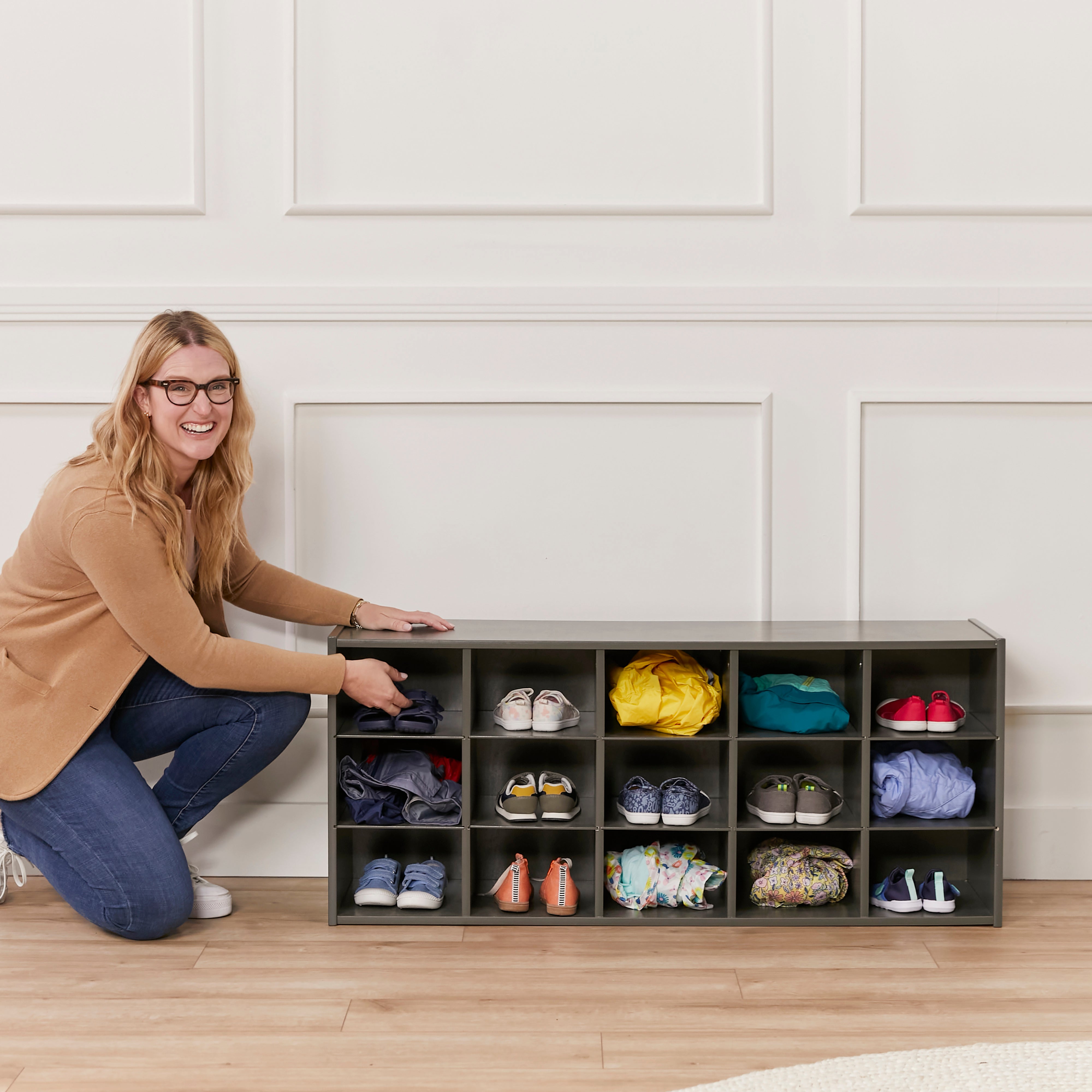Streamline 15 Cubby Tray Storage Cabinet, 3x5
