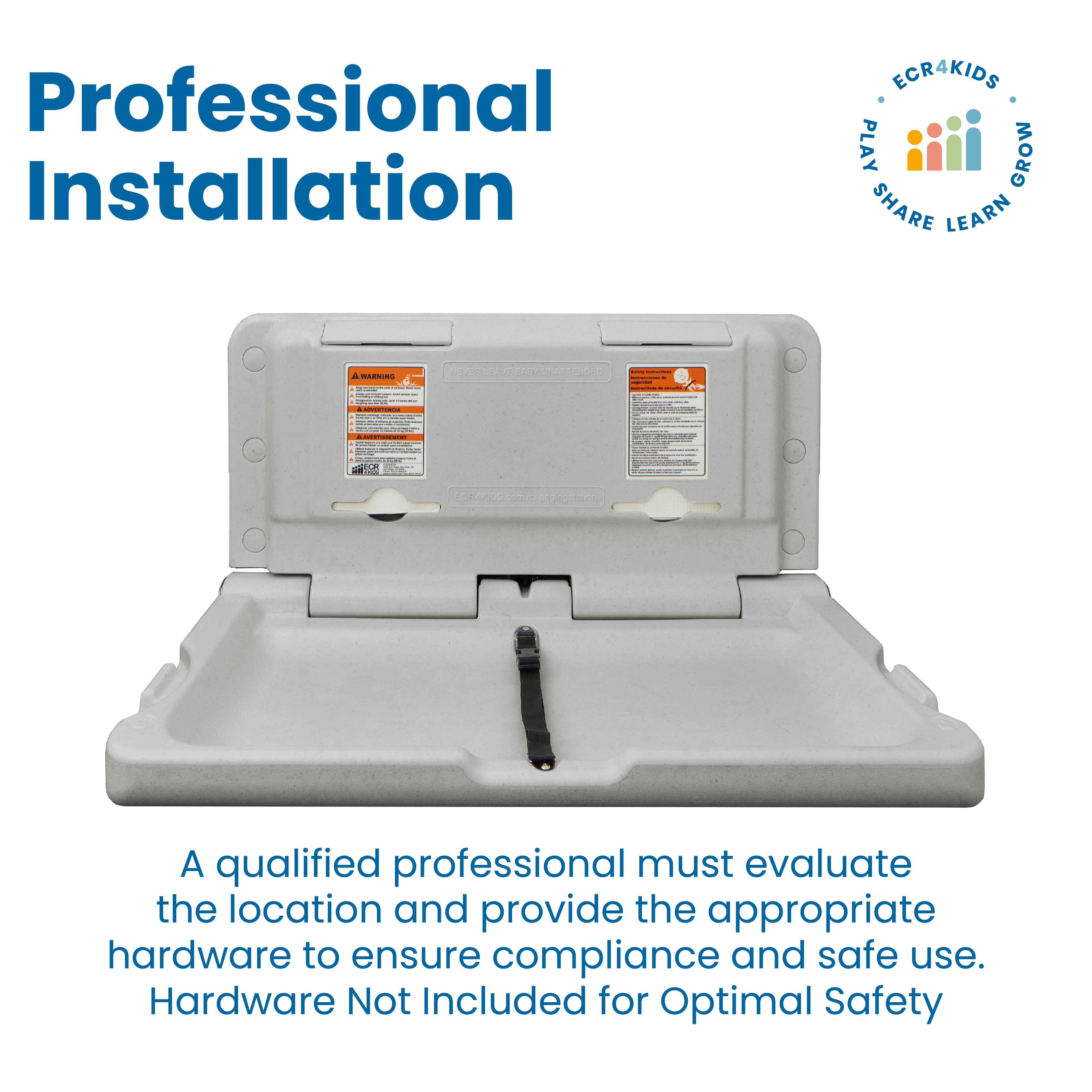 Horizontal Wall-Mounted Diaper Changing Station