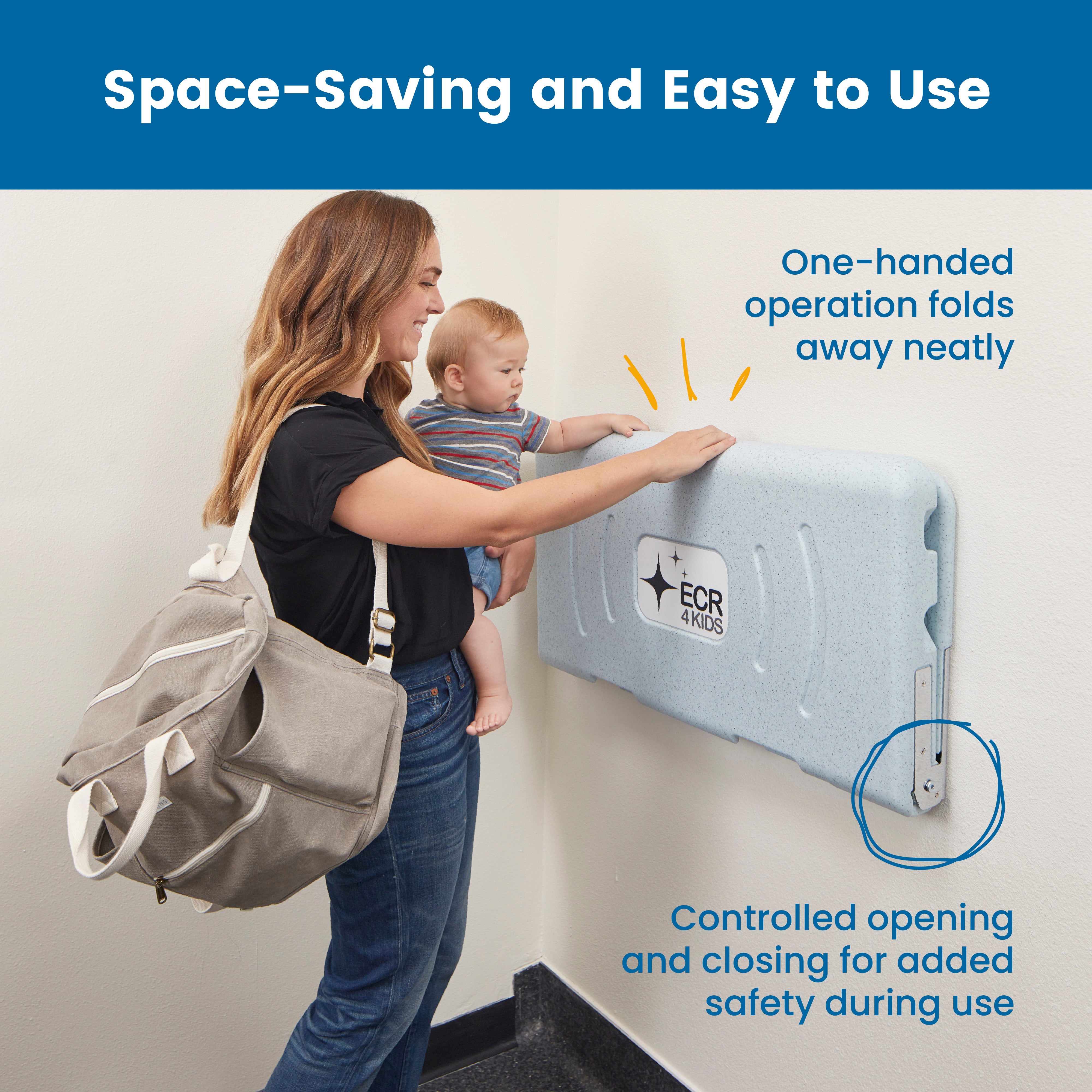 Horizontal Wall-Mounted Diaper Changing Station