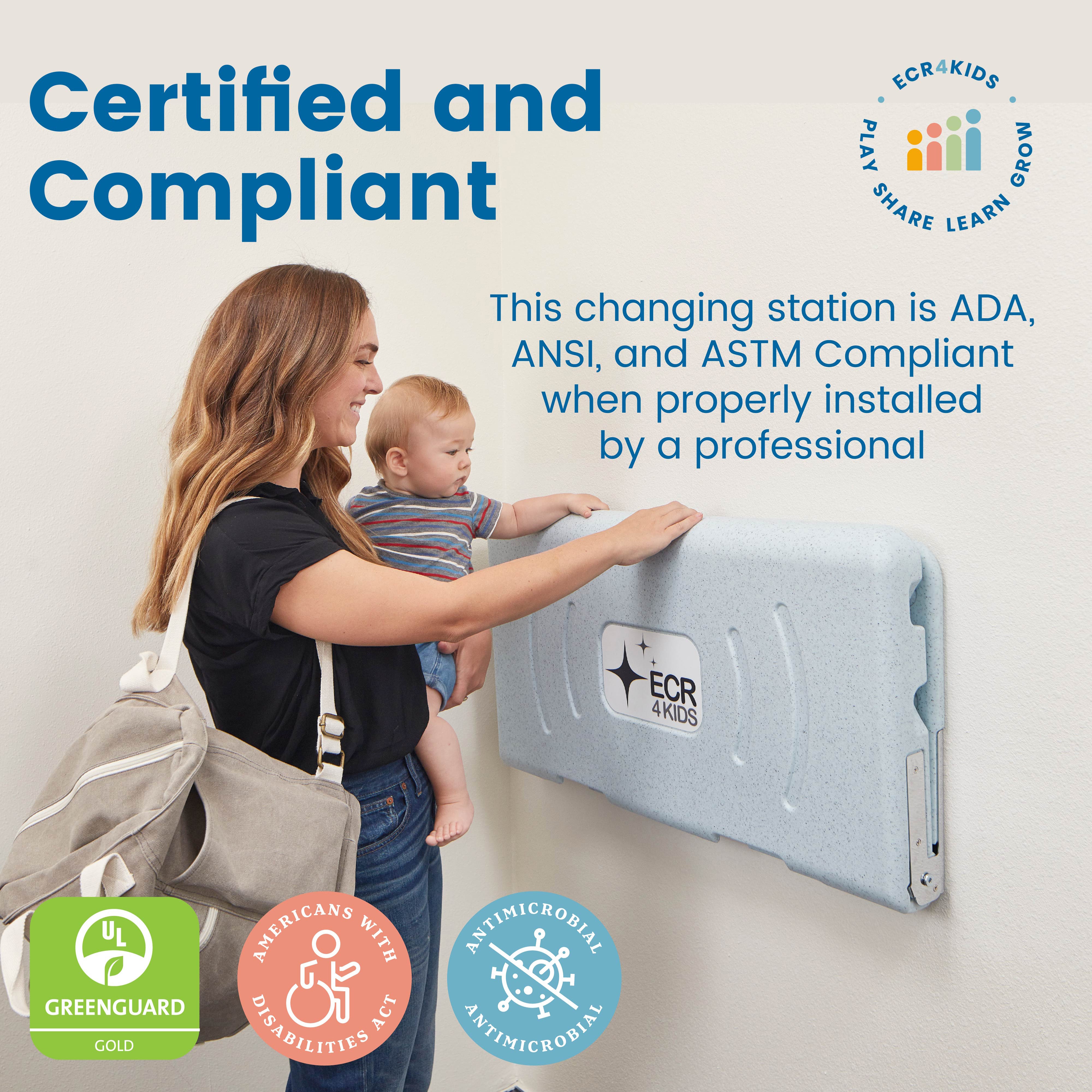 Horizontal Wall-Mounted Diaper Changing Station