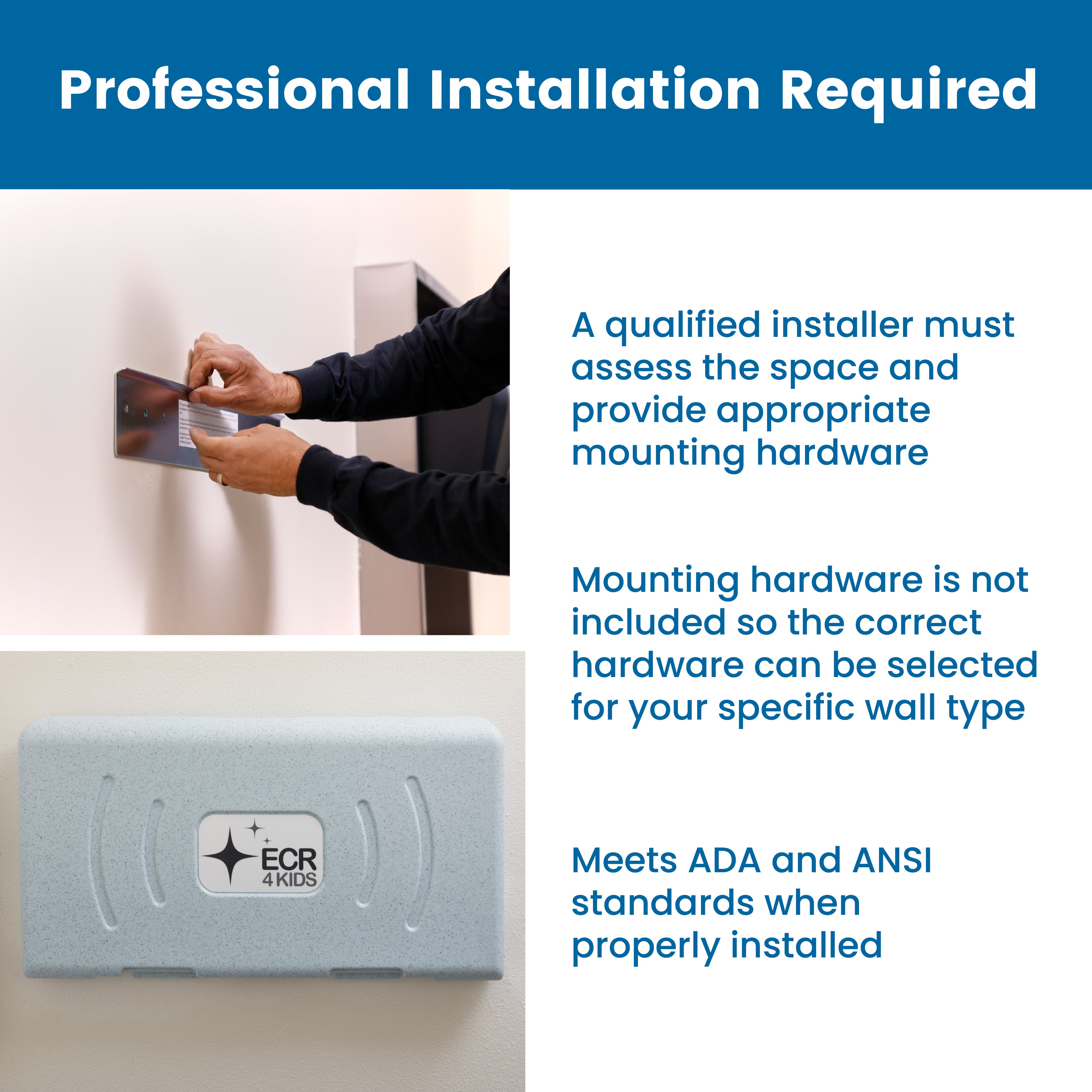 Horizontal Wall-Mounted Diaper Changing Station