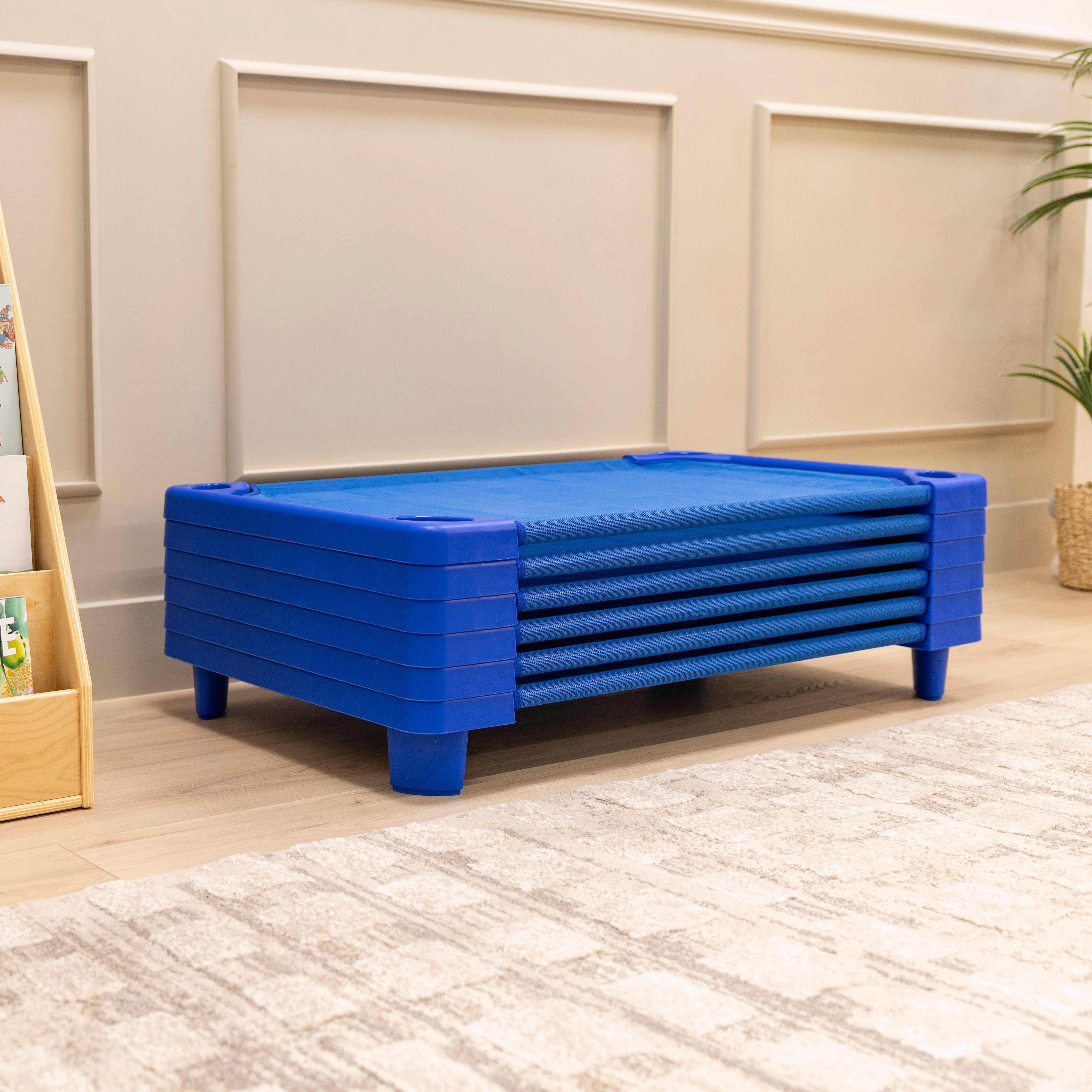 SlumberEdge Stackable Toddler Cots, Ready-To-Assemble, 6-Pack