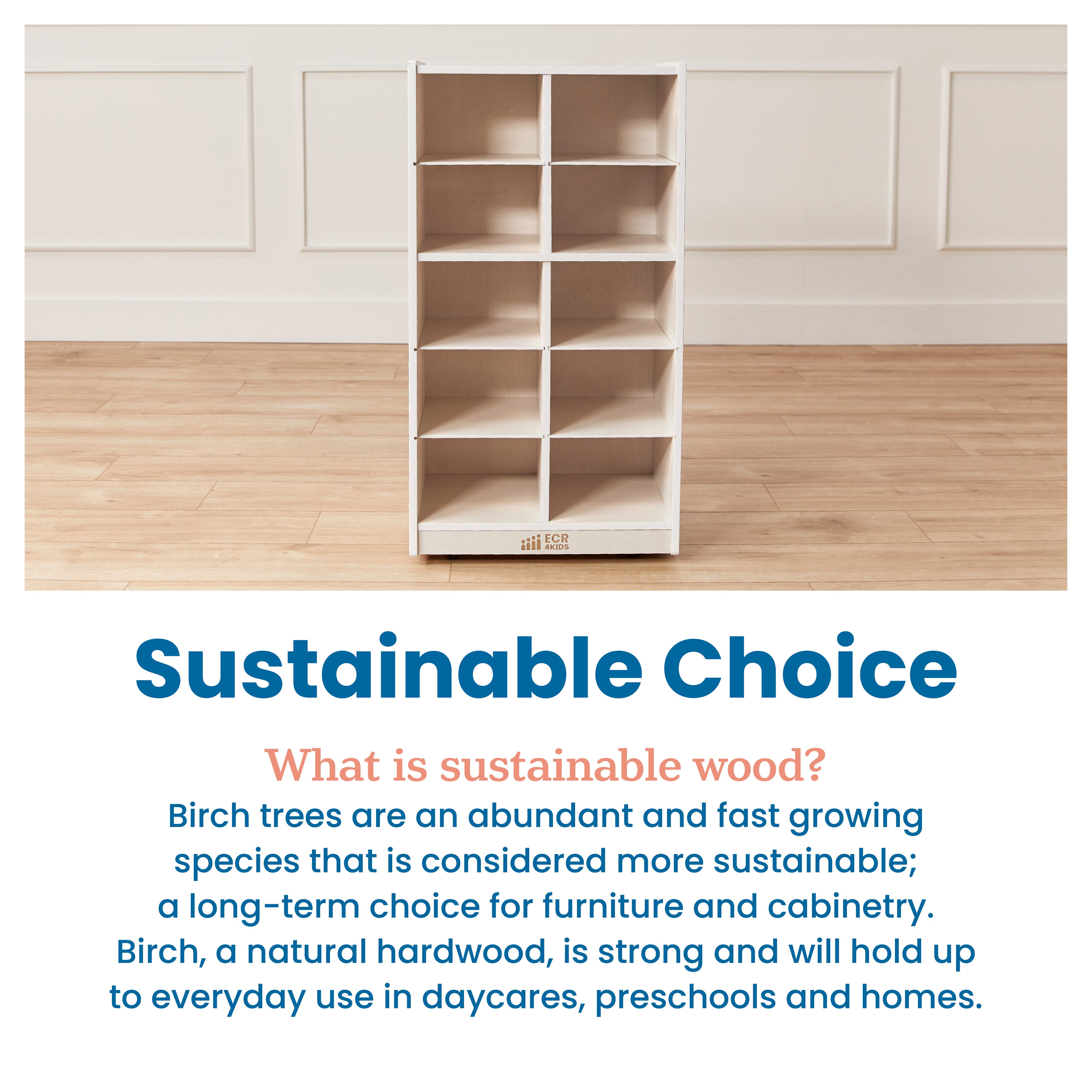 10 Cubby Mobile Tray Storage Cabinet, 5x2