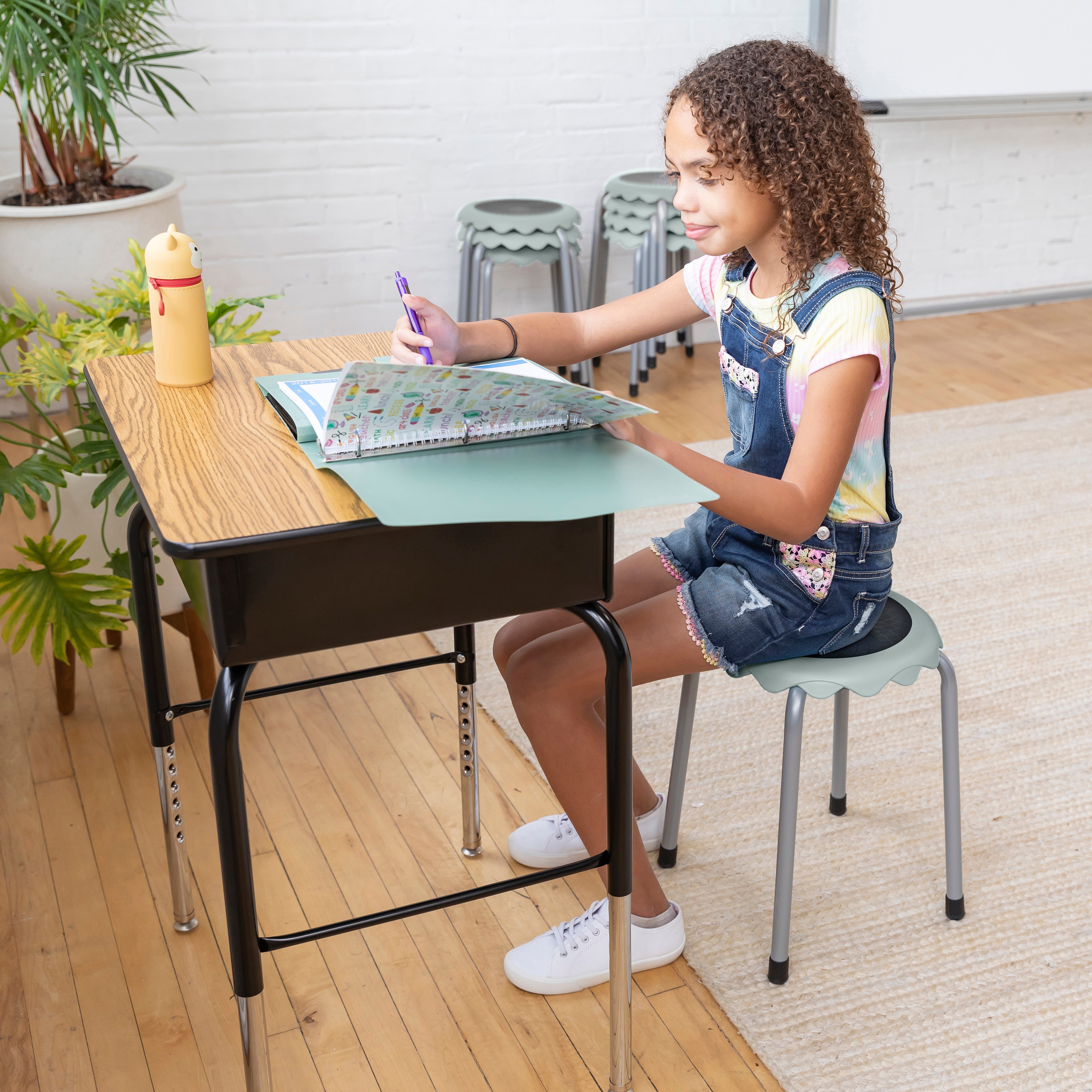 Daisy Stackable Stool with Glides Seating Set, 8-Piece