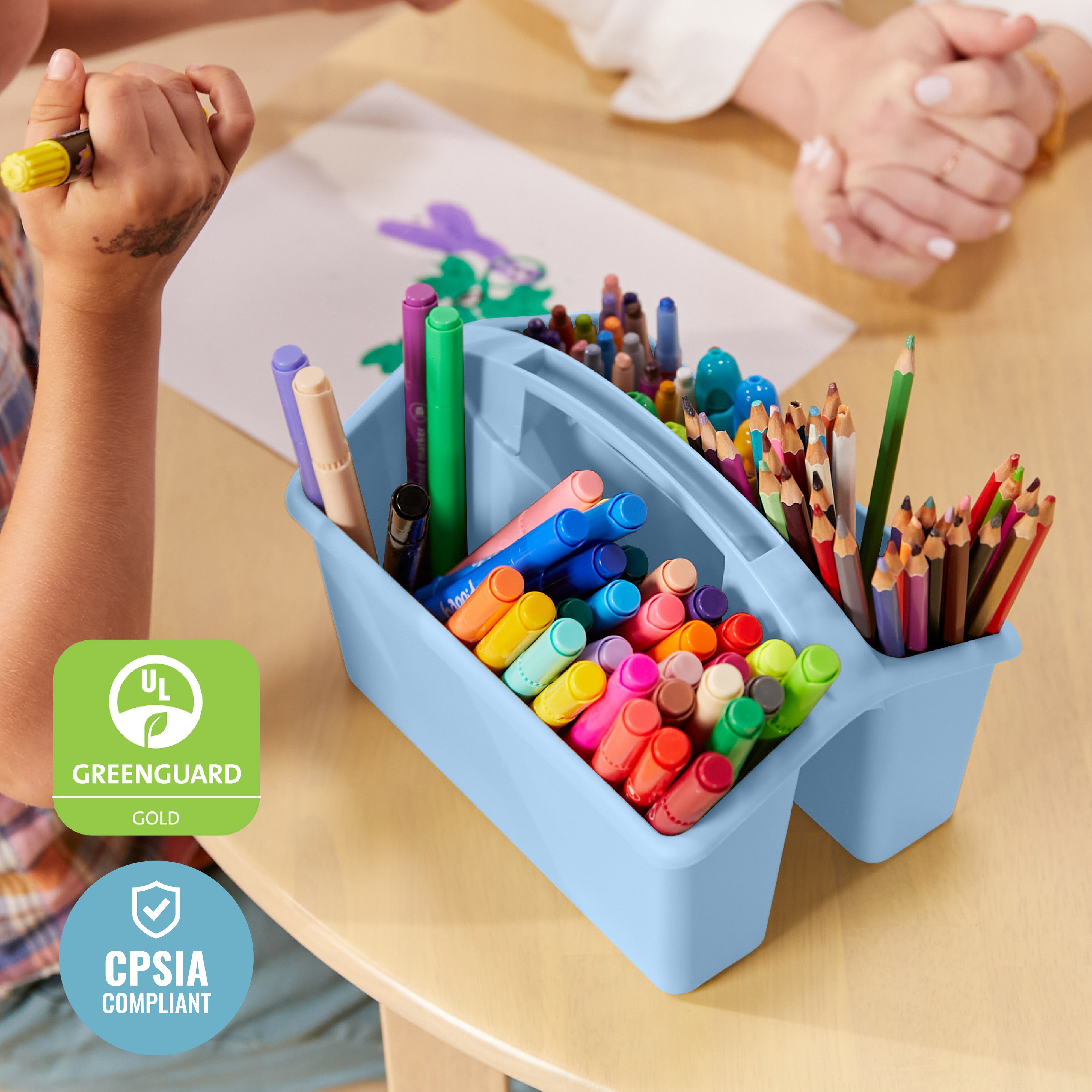4-Compartment Small Plastic Caddy, 6-Pack