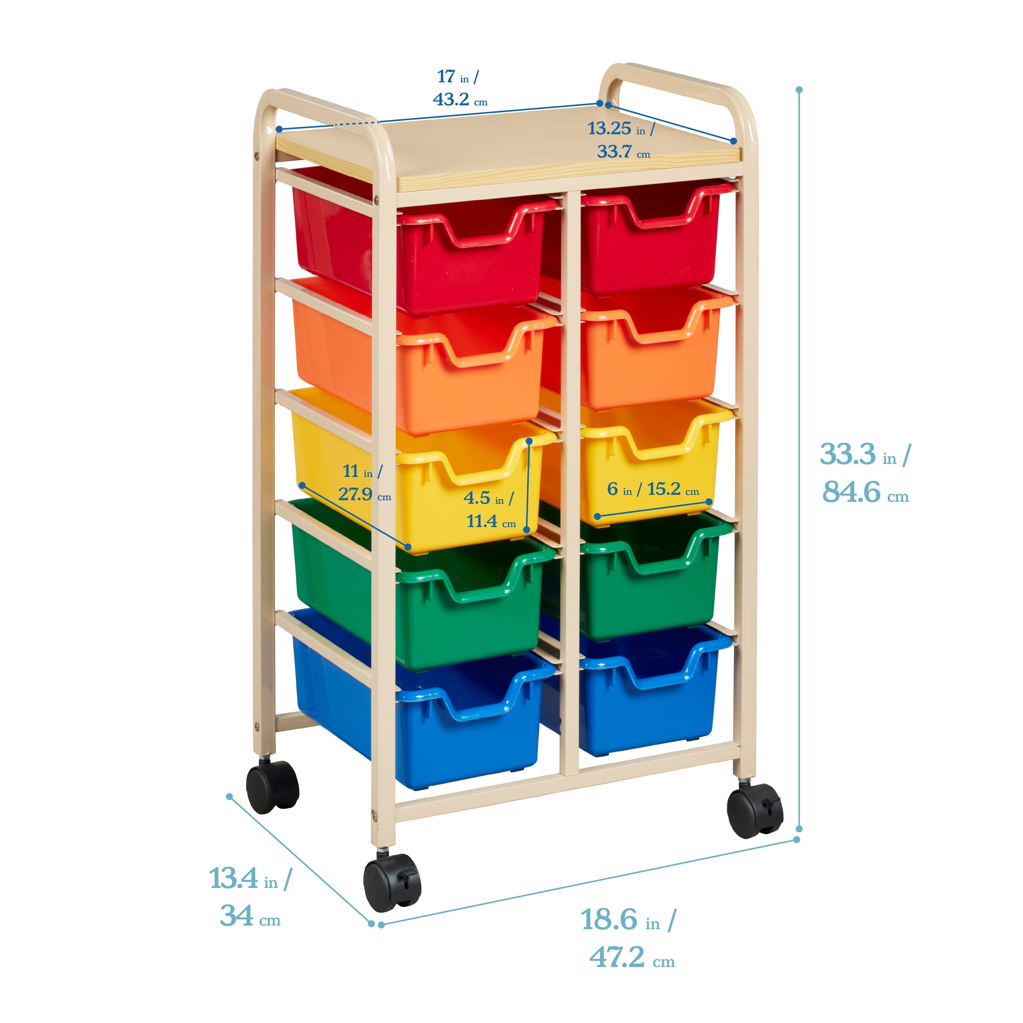 Mobile Organizer with Storage Bins